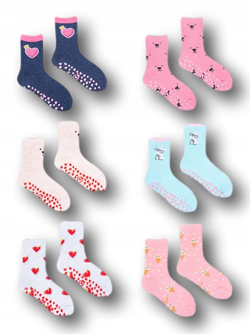 

6x Skarpetki Dziewczęce Kolorowe Abs 31-34