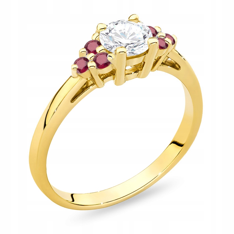 Zlatý Prstýnek se Safírem 0,60 ct a Rubínem