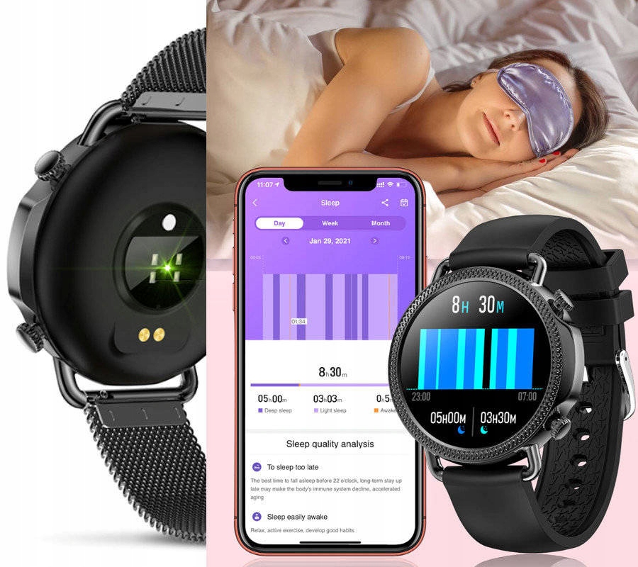 DAMSKI SMARTWATCH RUBICON PULS TLEN SMS FB SREBRNY Pojemność akumulatora 200 mAh