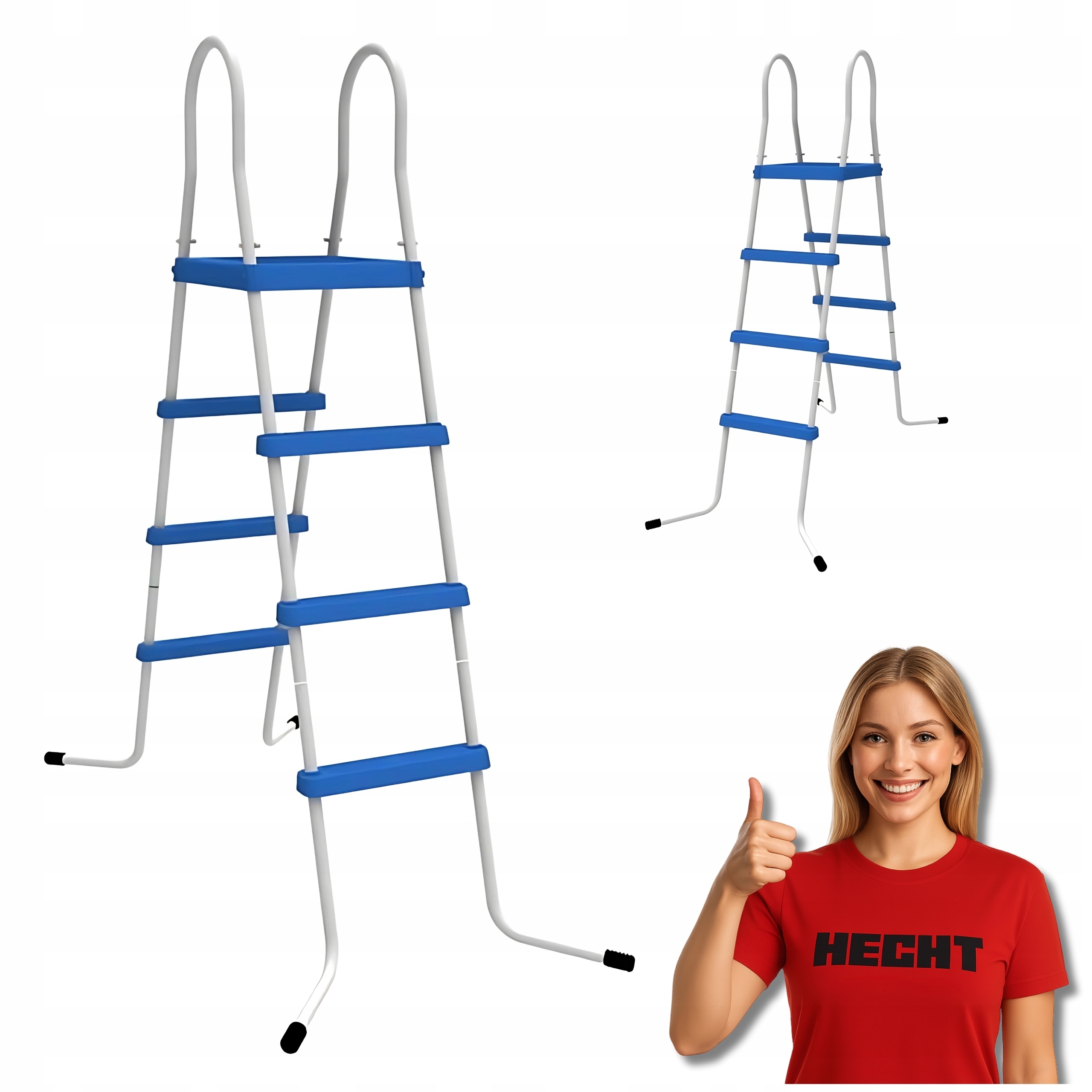 Drabinka Do Basenu Hecht 00122 Stalowa Rama Bieżniki Z Tworzywa Sztucznego