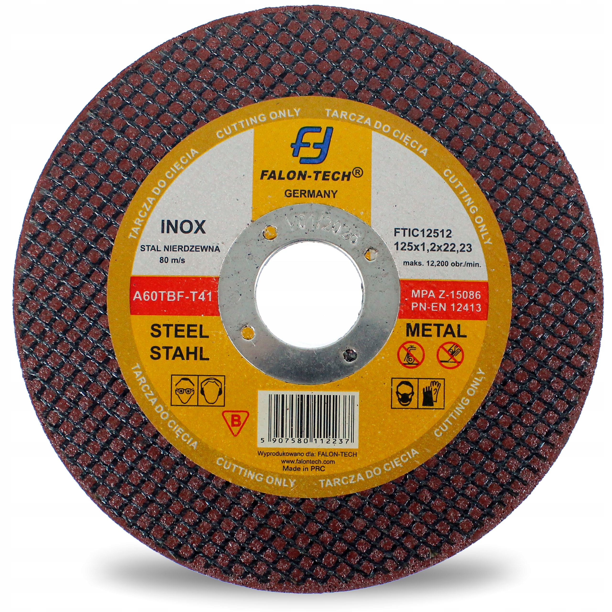 TARCZA DO CIĘCIA METALU INOX CIENKA 125 x 1,2 mm