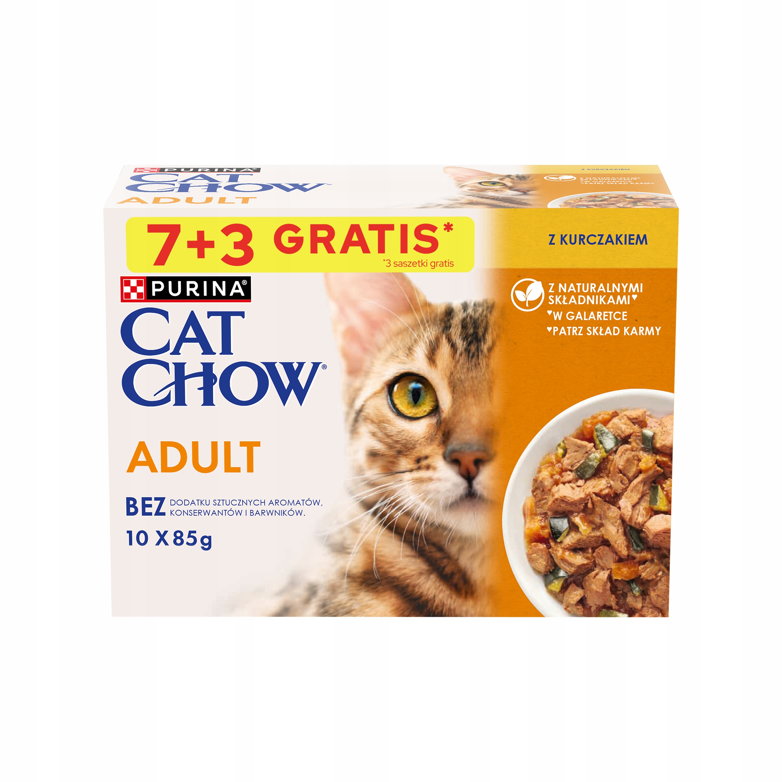 CAT CHOW ADULT KURCZAK MULTIPACK 85G x 10 (7+3 )