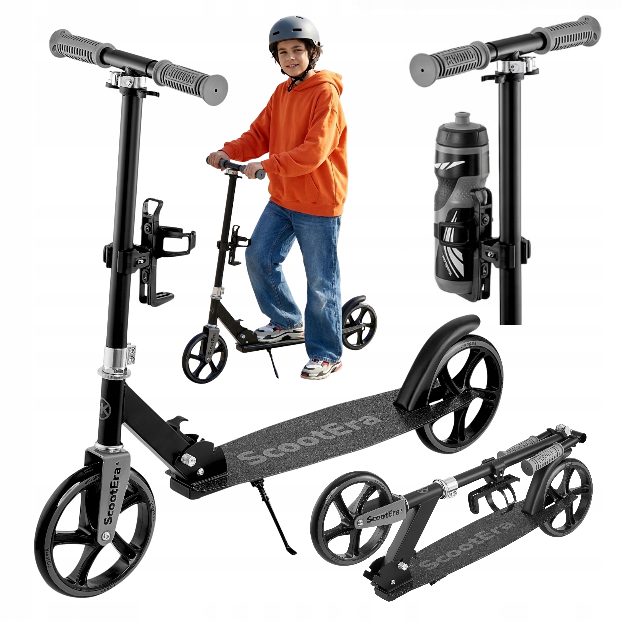 Hulajnoga miejska dla dzieci składana 200 mm duże koła regulowana lekka