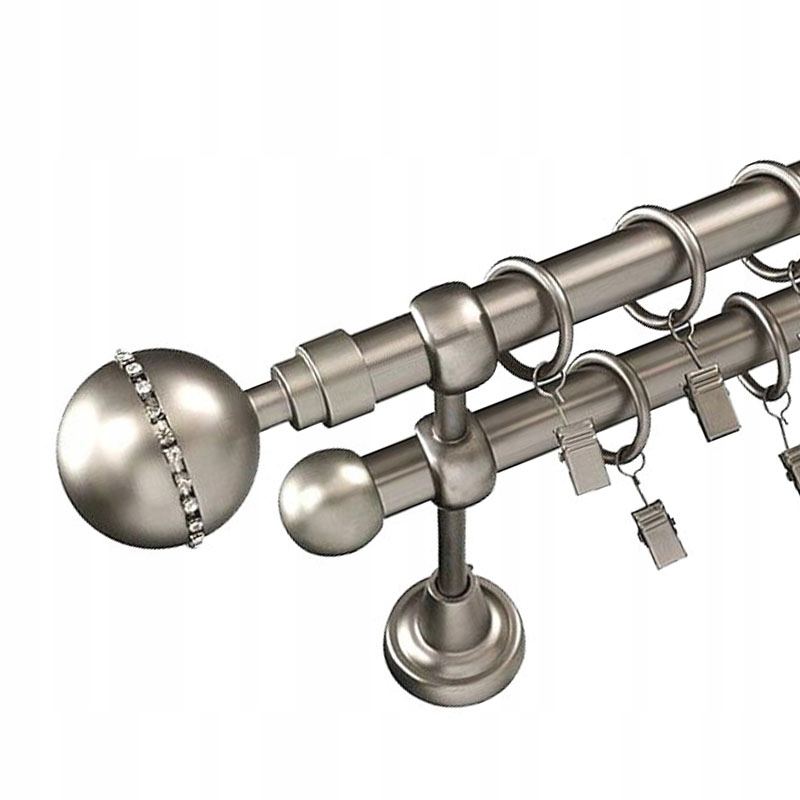 

karnisz 180 cm prosty Podwójny 19+19 mm