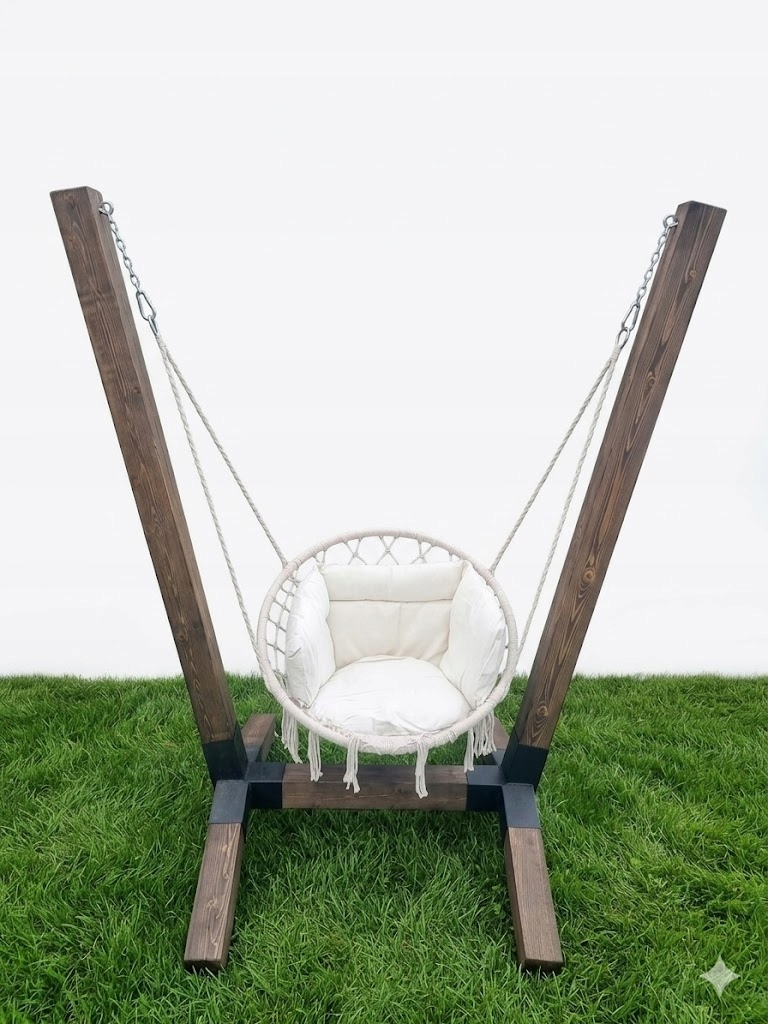 Dřevěná houpačka zahrada pozemek 250 kg 4v1 Děti Houpací Síť Kokon Čáp Relax