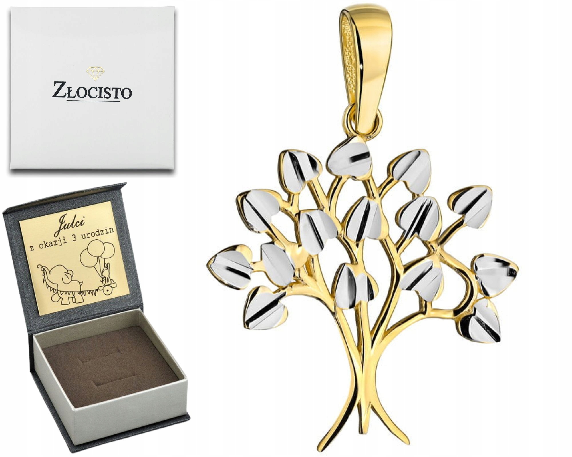 Zlatý přívěsek Strom štěstí 585 Gravírování Dárek pro každou příležitost