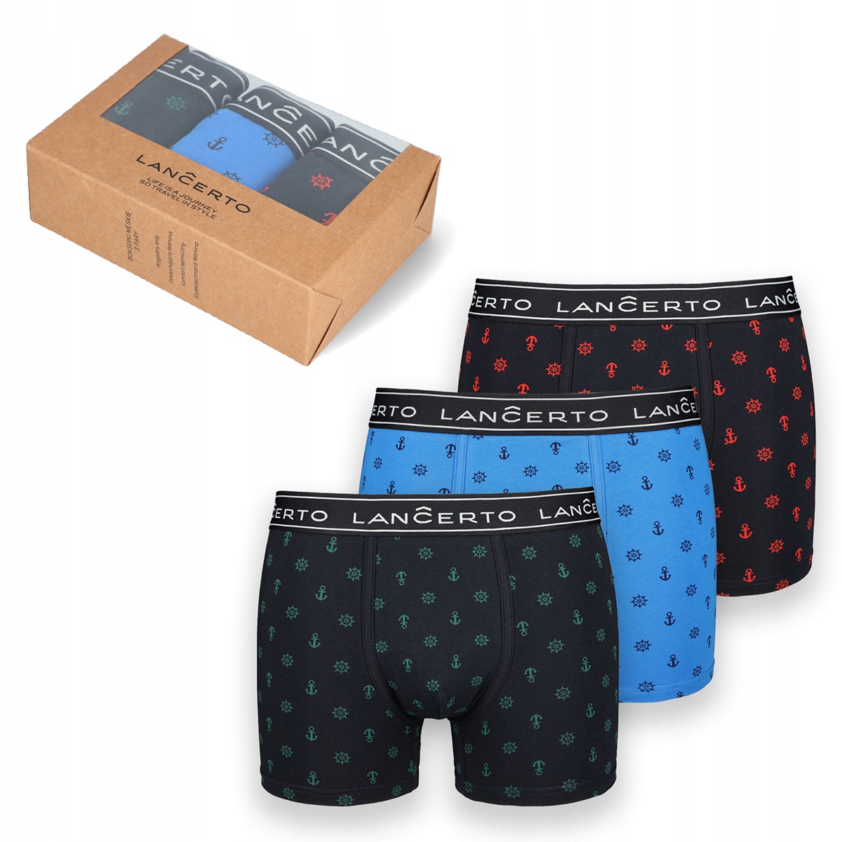 

Bokserki Męskie Morski Lancerto Majtki 3 szt M