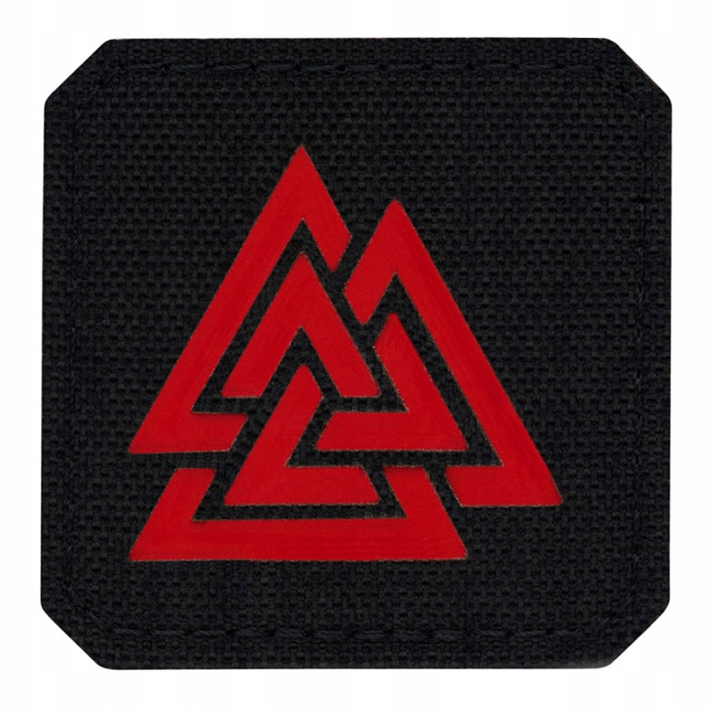 Naszywka Na Rzep Laser Cut Symbol Valknut M-tac Czarno-czerwona