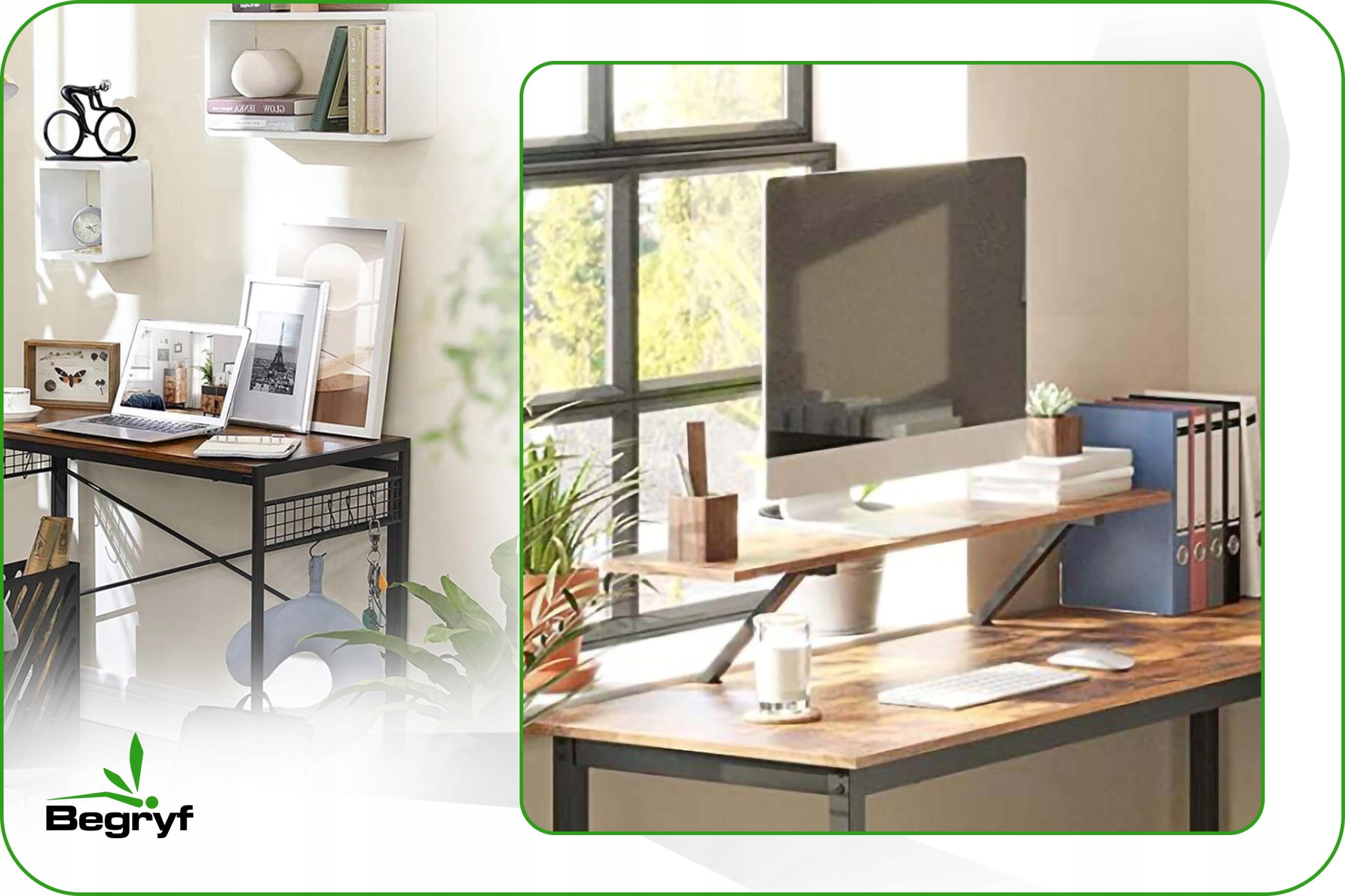 PÓŁKA BRĄZOWA POD MONITOR DOSTAWKA PODSTAWKA NA BIURKO PRAKTYCZNE Marka Begryf