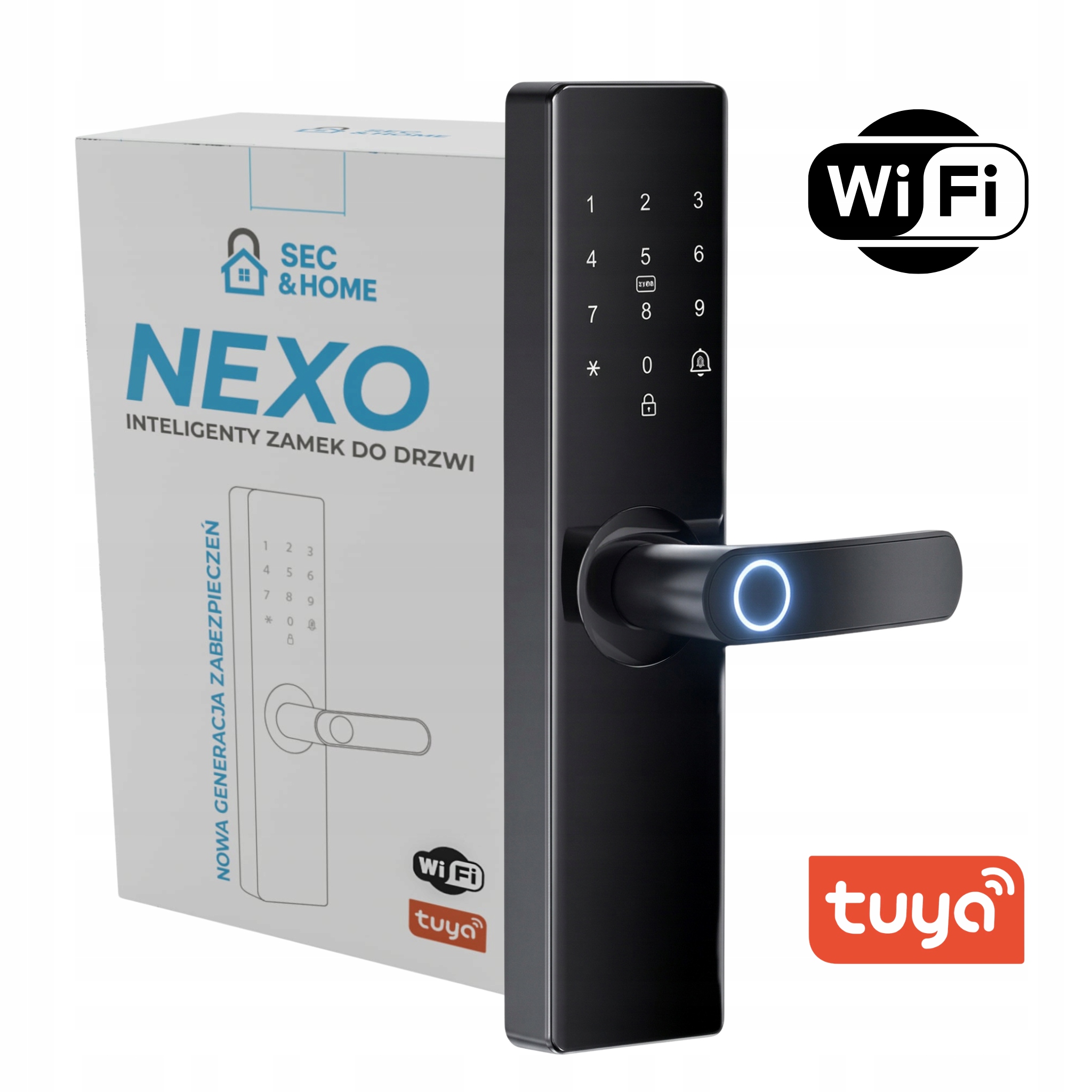 Kľučka na dvere Tuya Elektronický zámok WiFi Smart Lock na kódovanie kľúča