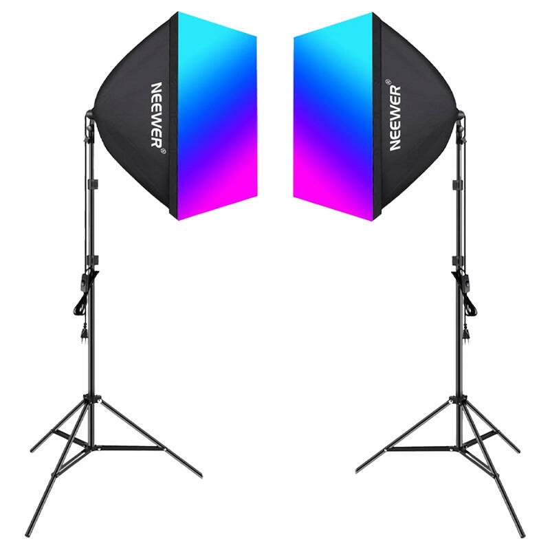 Lampy Studyjne Neewer NK800 Softbox 2X Żarówka Rgb 24W