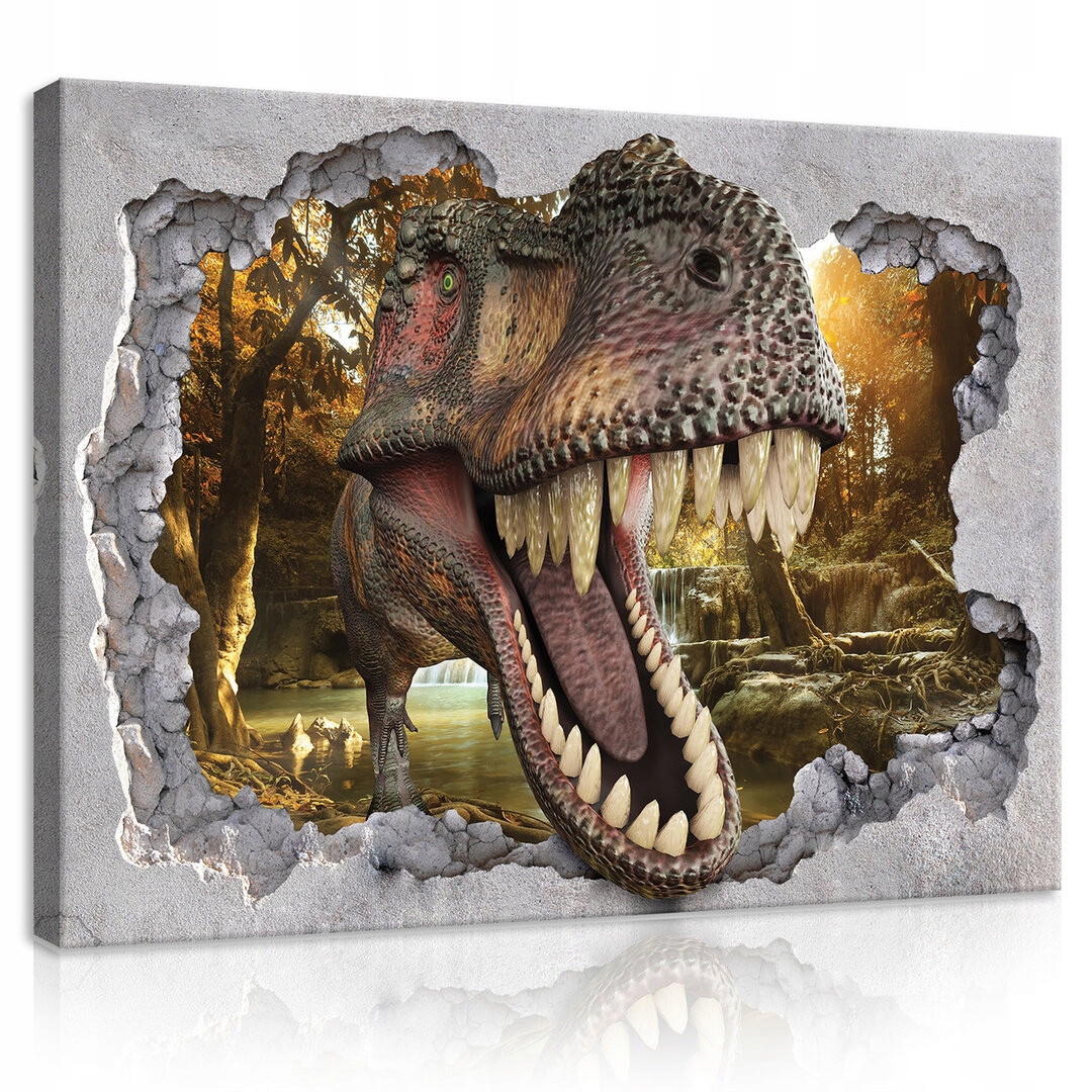 Obraz Na Plátně Canvas 100x75 Dinosaurus Díra 3D