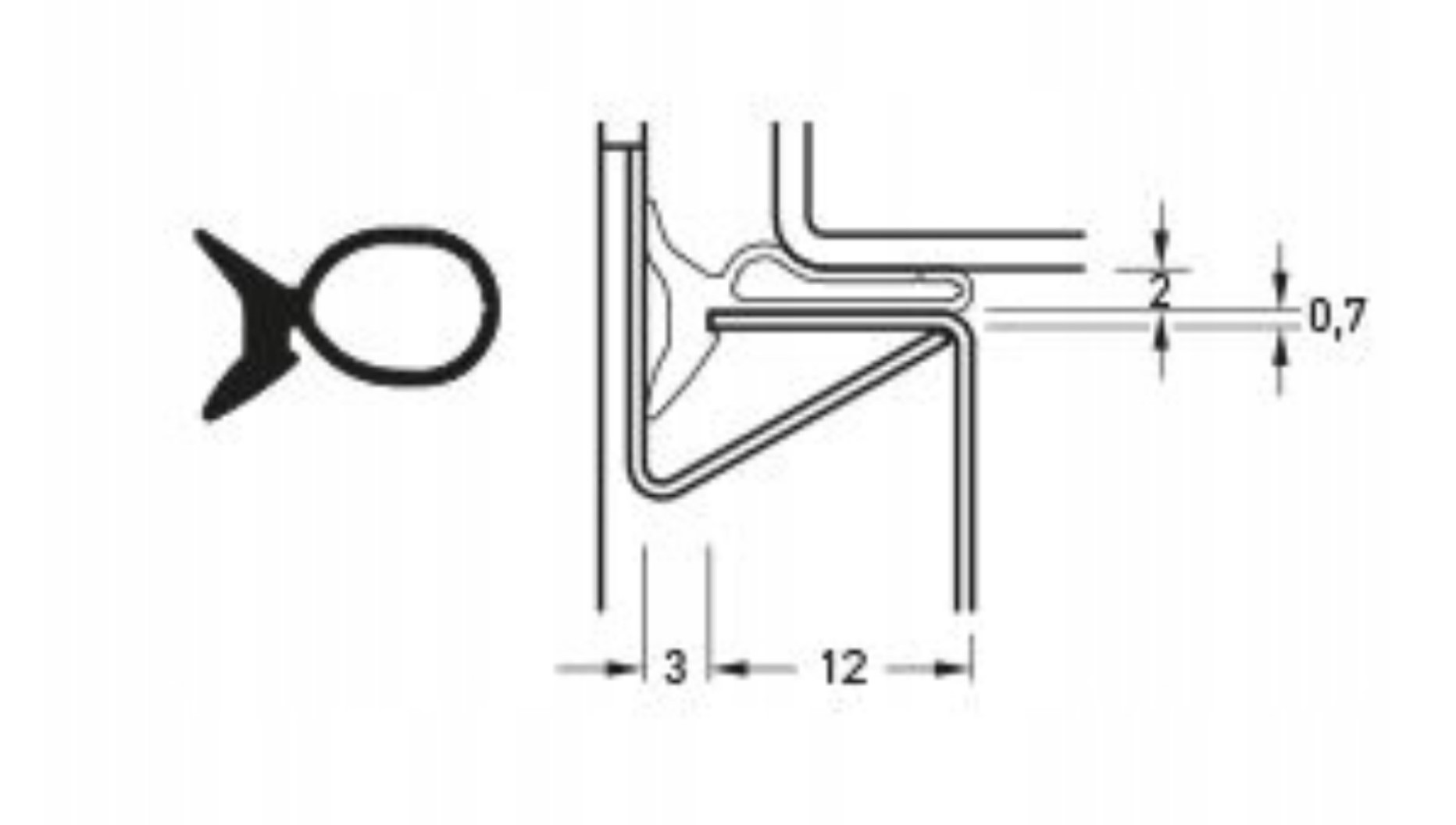 USZCZELKA RYBKA DRZWI STALOWE WIKĘD BRĄZOWA 1 mb Marka Domino