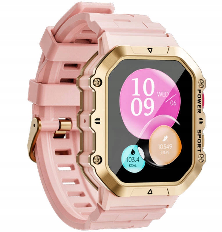 Chytré Hodinky Rubicon RNCF28 Růžové Zlato Hovory Puls Tepová Frekvence Tlak Bt Call