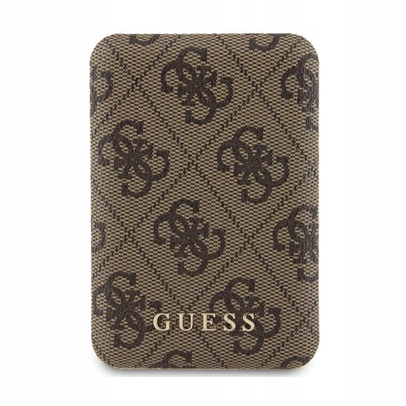Guess 4G Leather Metal Logo MagSafe indukční powerbanka 5000 mAh 15W Ma