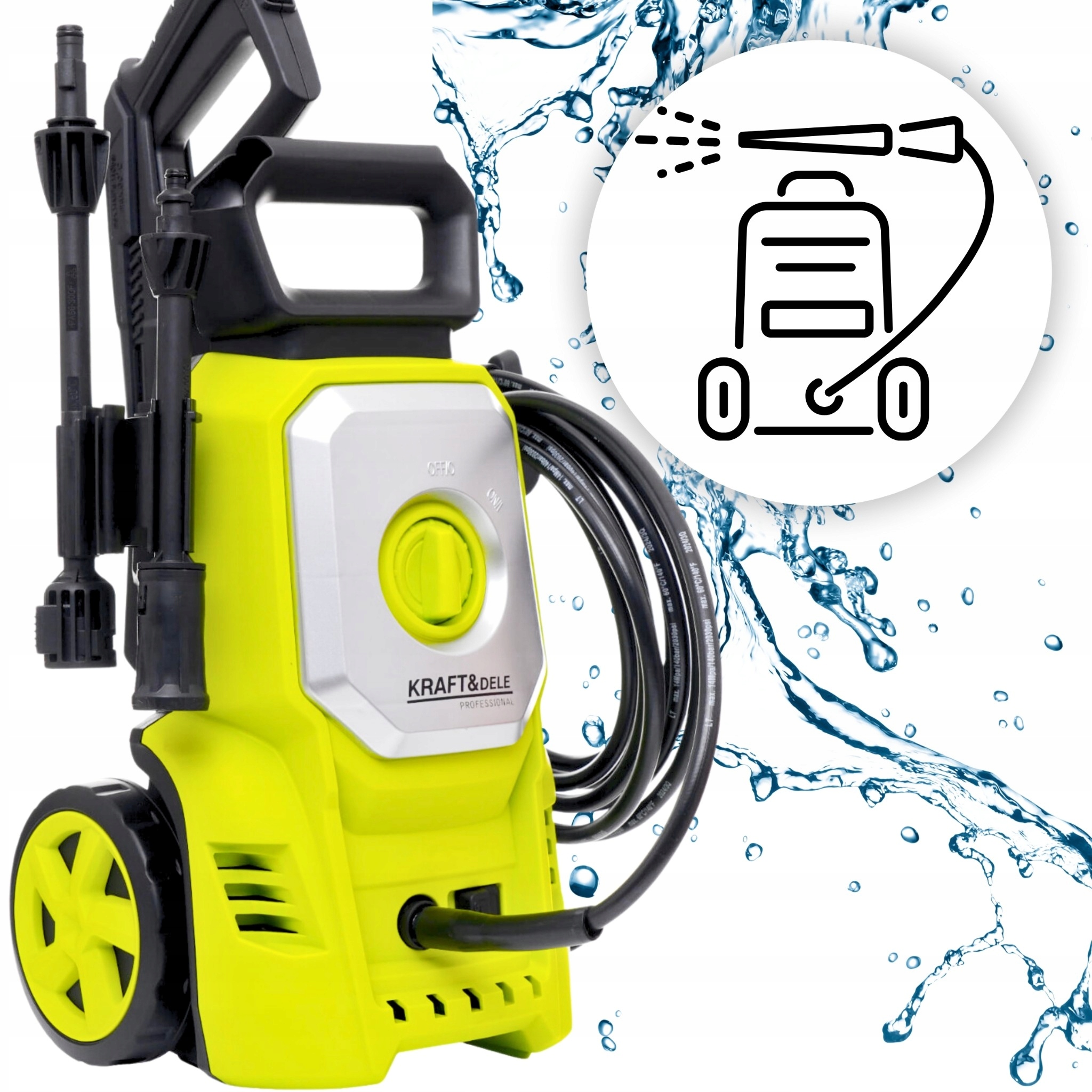 MYJKA CIŚNIENIOWA 250 BAR POMPA MOCNA SAMOSSĄCA INDUKCJA DUŻY ZESTAW 2500W Marka Kraft&Dele