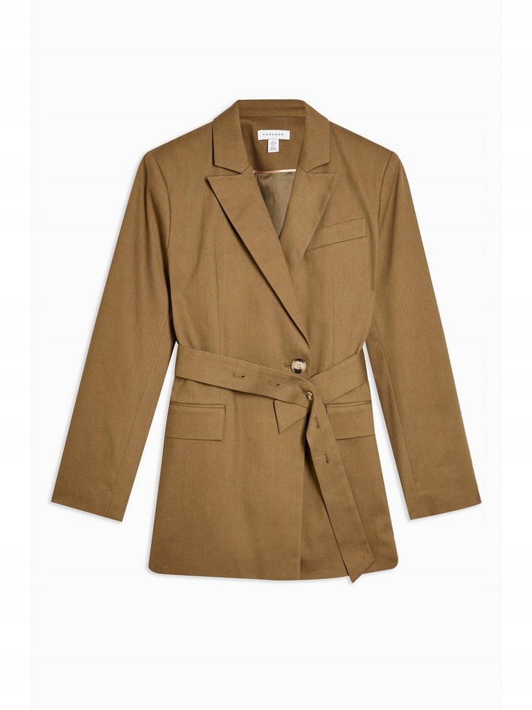 Topshop Dámský Khaki Kabát S Páskem 40 1Z1E1_A* 42 1_1