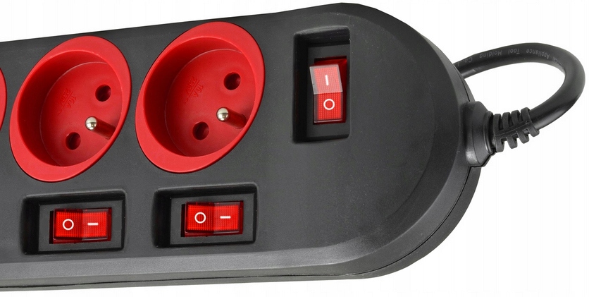 LISTWA ZASILAJĄCA PRZEDŁUŻACZ Z WYŁĄCZNIKAMI 5 GNIAZD 1,5m Model MCE204