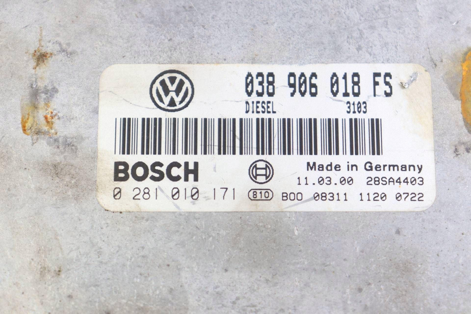 VW PASSAT B5 module control unit of the engine 1.9 TDI 038906018FS 0281010171