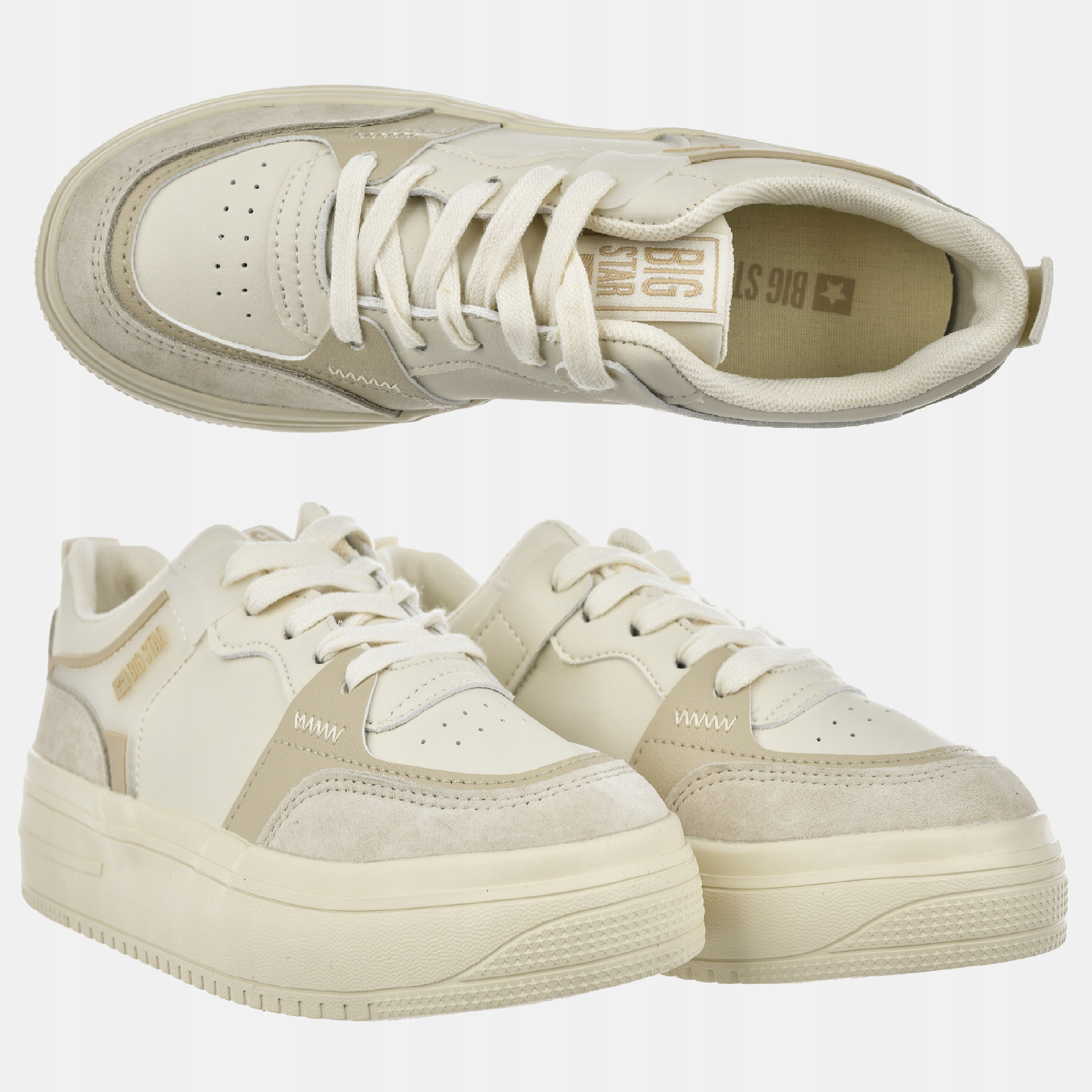 Sneakersy Damskie Niskie Na Platformie Big Star Buty Sportowe OO274029 AW24