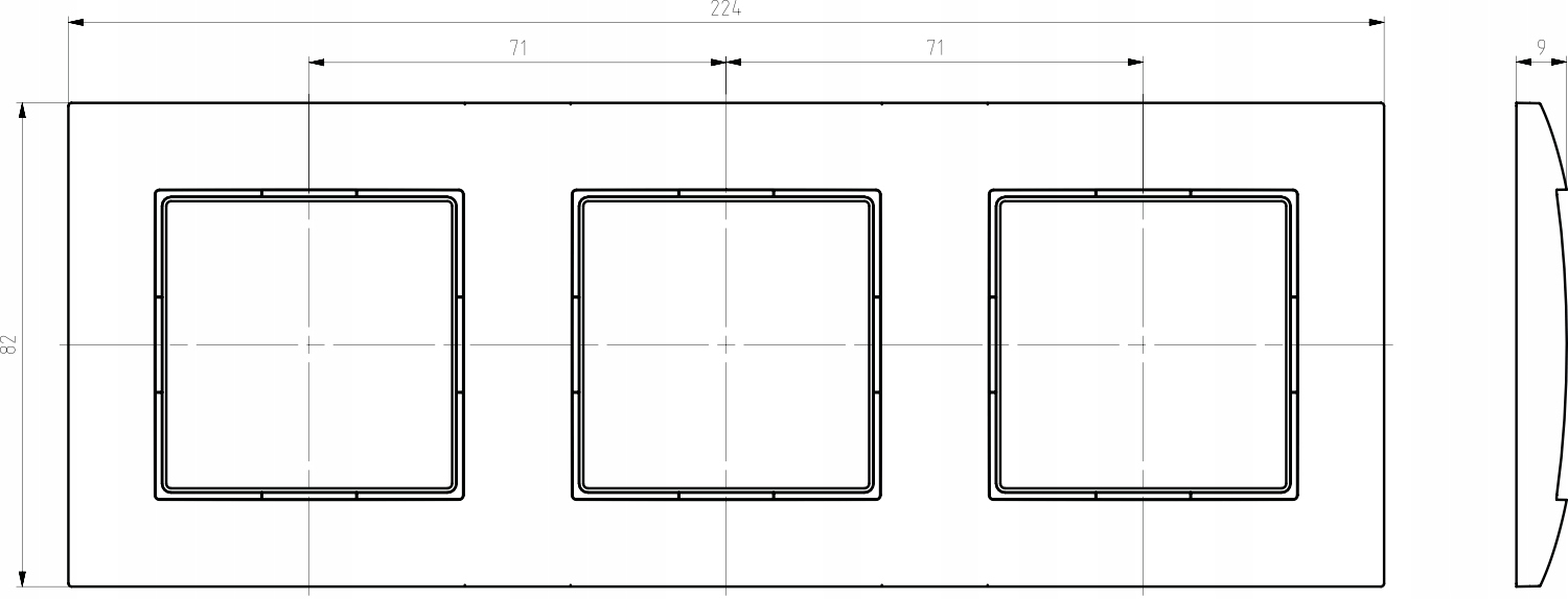 RAMKA DO WŁĄCZNIKÓW I GNIAZD ECRU POTRÓJNA Liczba gniazdek brak szt.