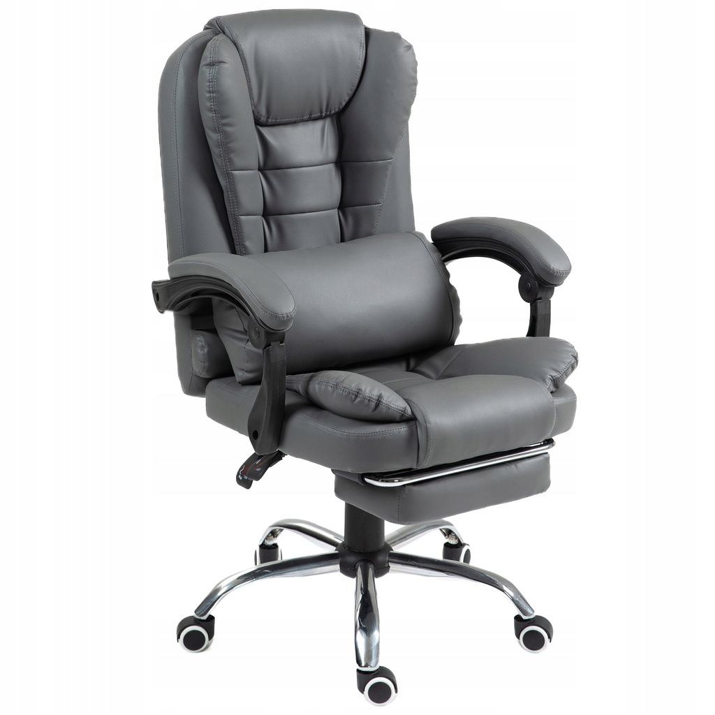 Otočná kancelárska stolička s podnožkou a vankúšom pod bedrá Šedá Giosedio