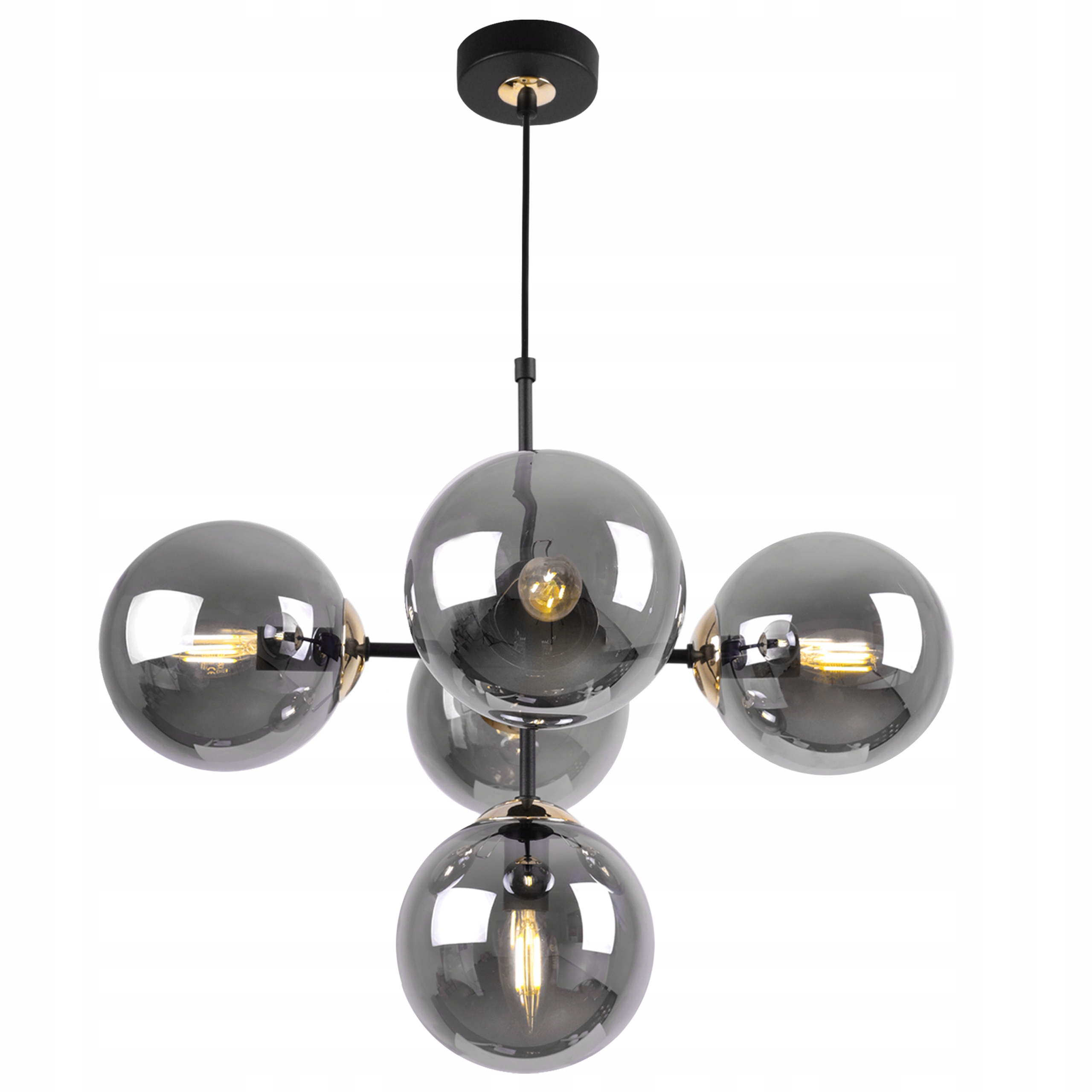 Závesná Stropná Lampa Luster Čierna Loft Do Kuchyne Obývačky Guľky