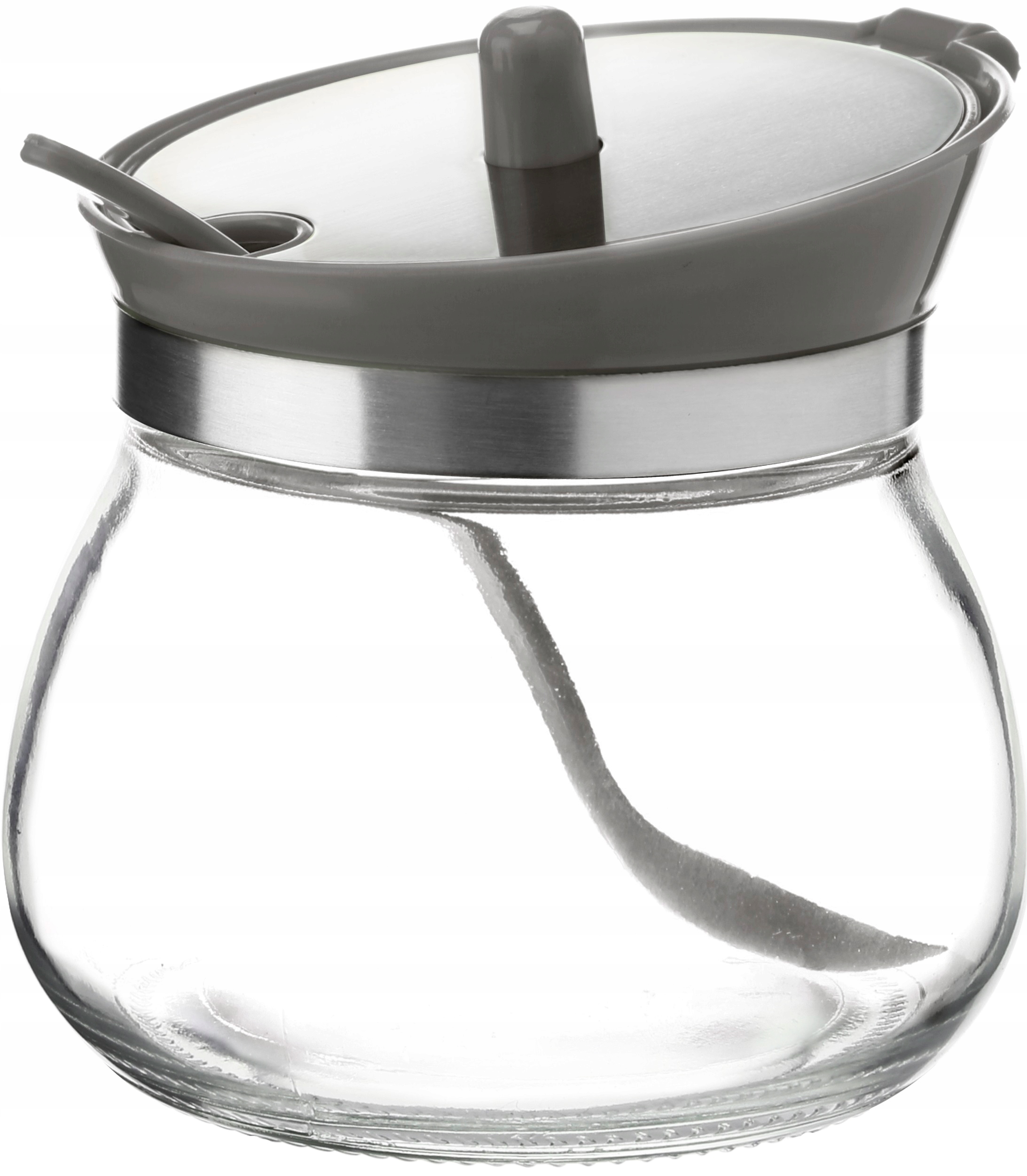 

Szara Szklana Cukiernica Z Łyżeczką Rubi molly