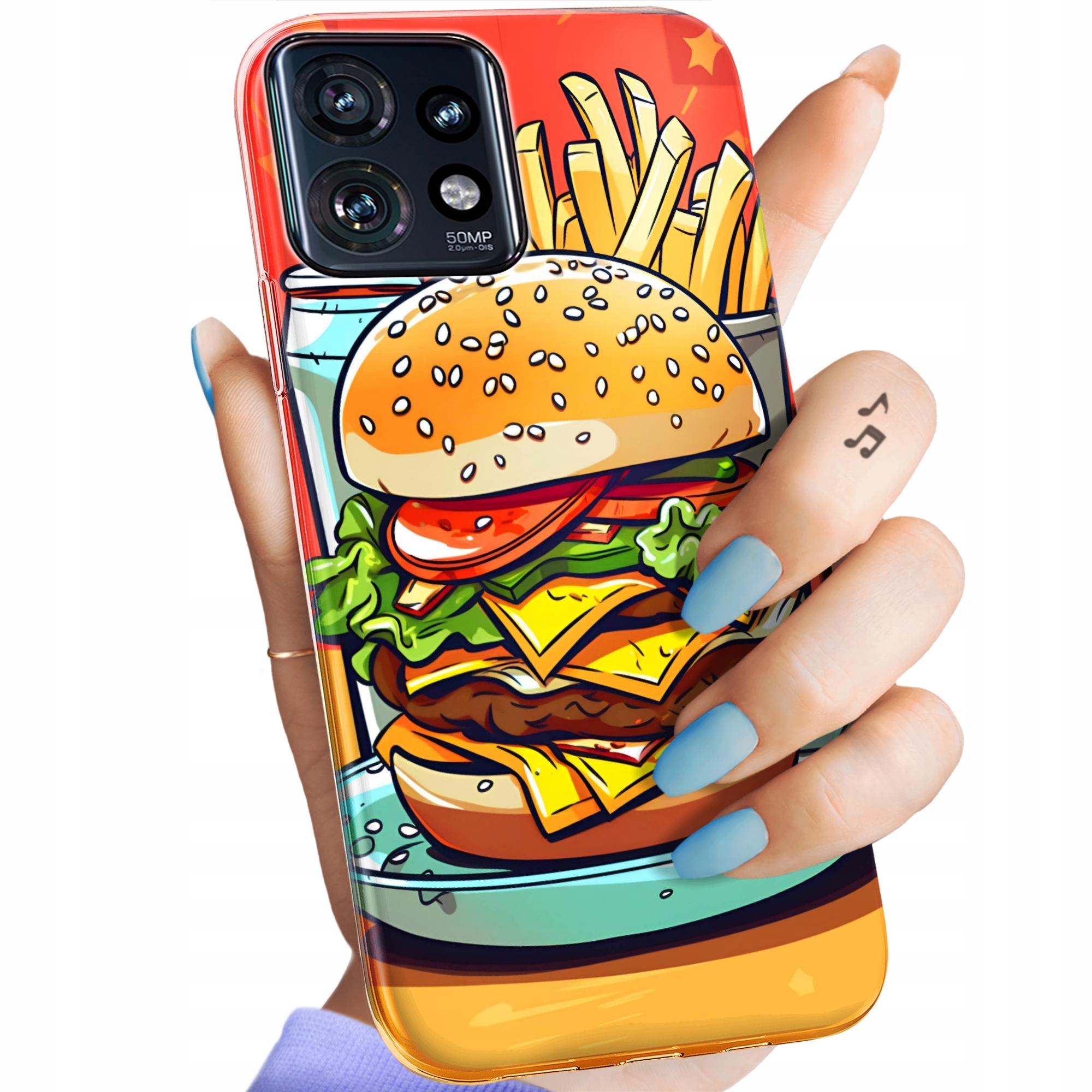 Etui Do Motorola Edge 40 Pro Hamburger Burgery Fast-food Jedzenie
