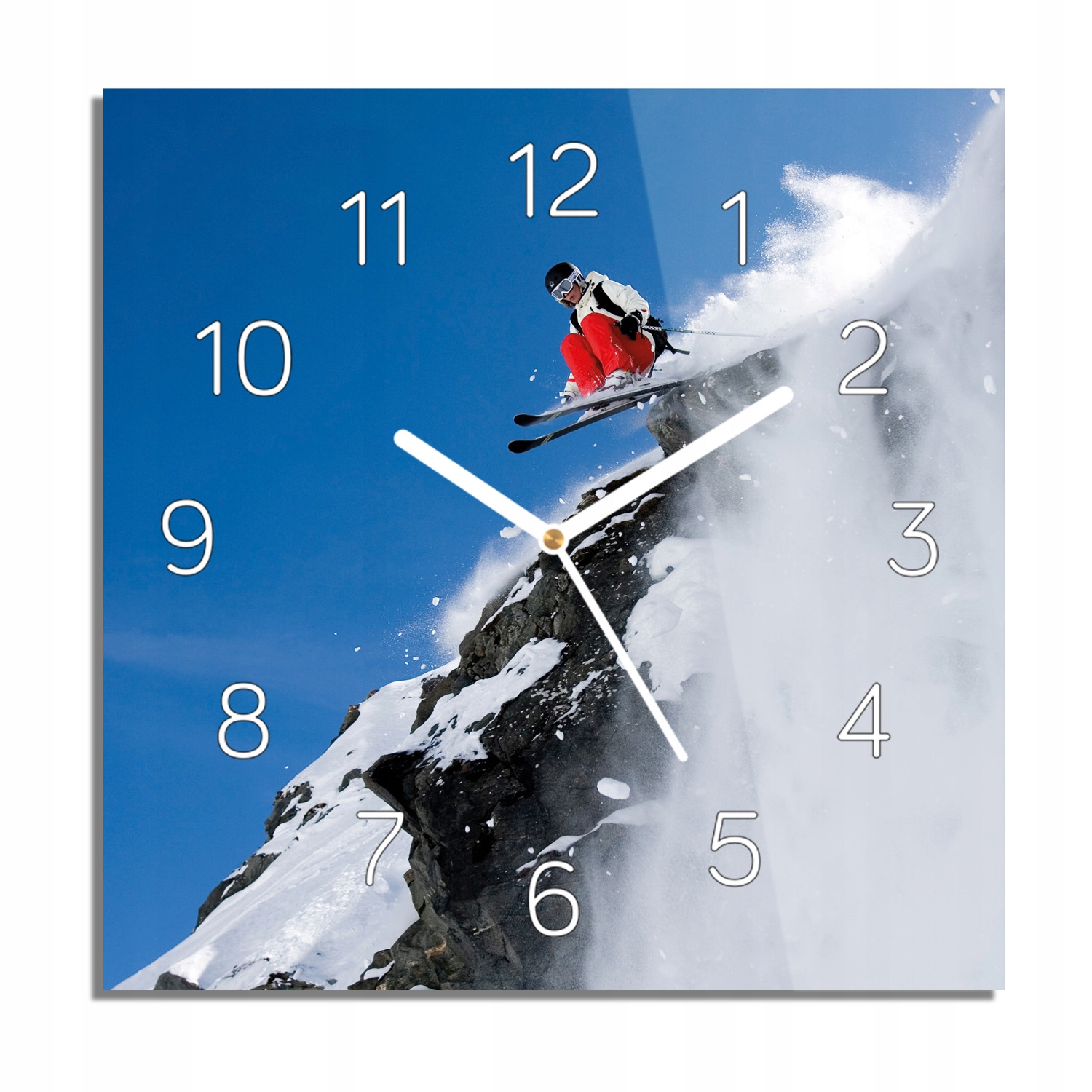 

Nart śnieg góry foto-zegar z grafiką 30x30 cichy