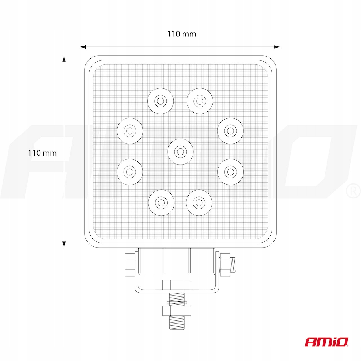 Lampa robocza LED halogen homologacja E9 9-60V Strumień świetlny 2500 lm