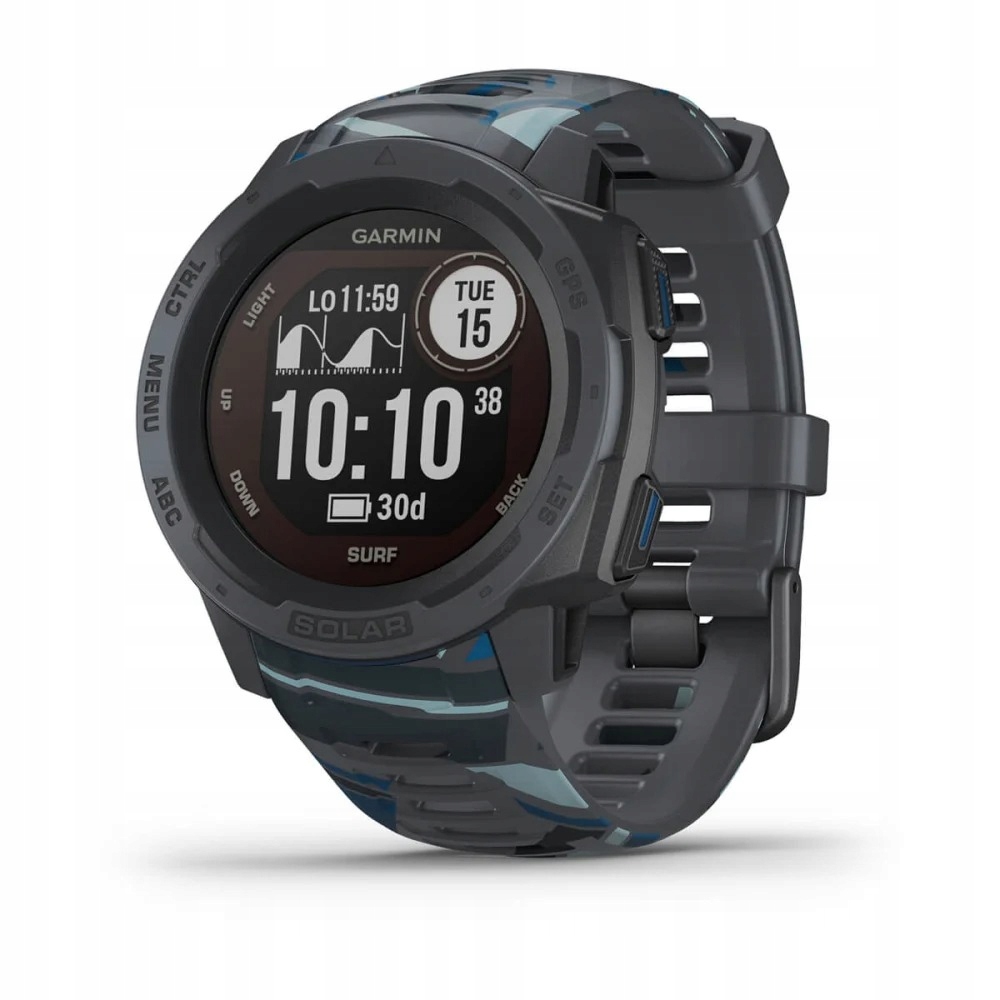 Zegarek Sportowy Garmin Instinct Solar, Surf Edition Pipeline Ciemny Szary