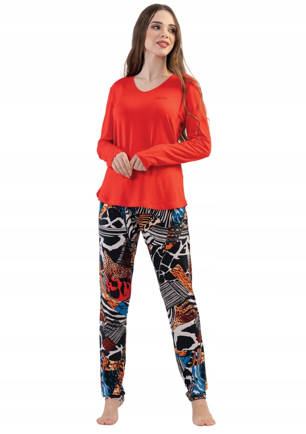 Piżama Damska Vienetta M 38 40 wiskoza długi rękaw