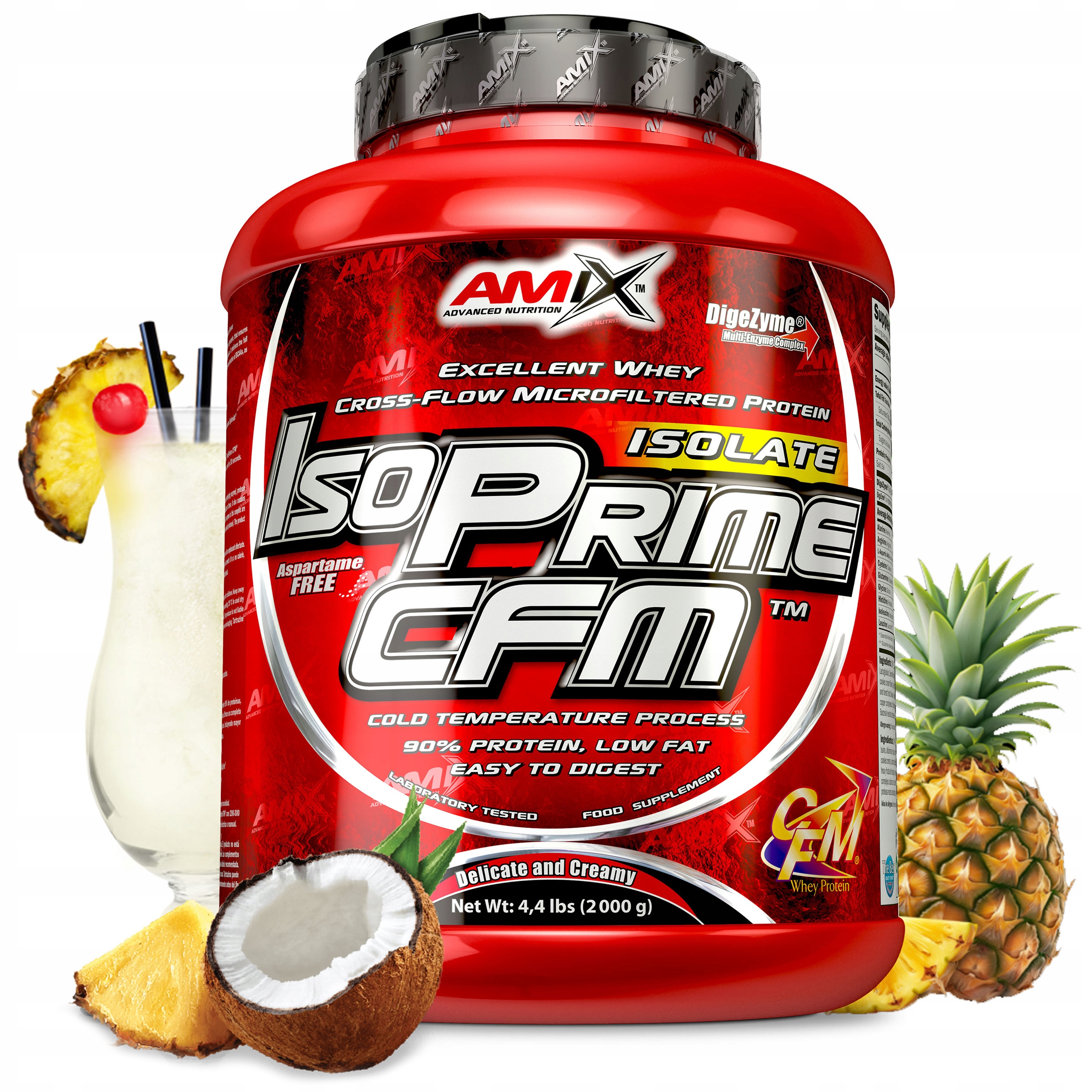 Proteinový izolát bez cukru 2 kg Protein Kokos Ananas Amix IsoPrime Cfm