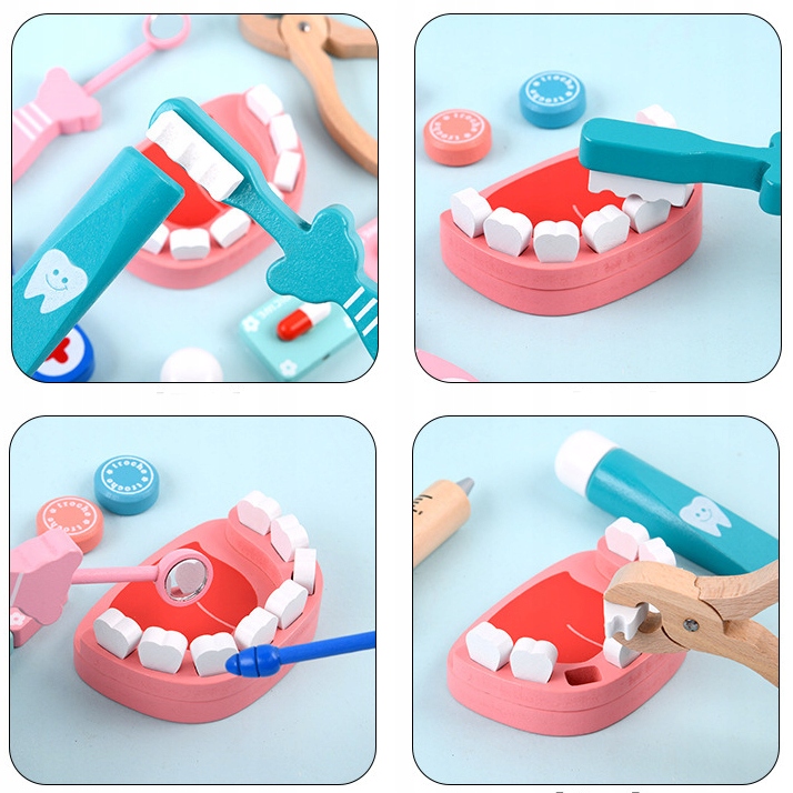 DOKTOR DENTYSTA apteczka Drewniany zestaw lekarza Bohater / Bajka brak