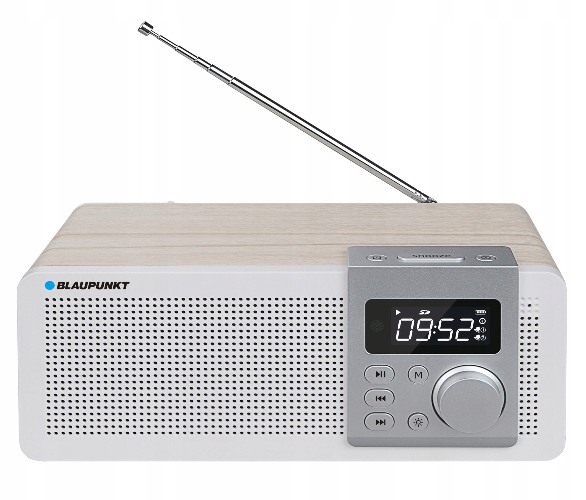 Blaupunkt PP14BT Prenosný rádio prehrávač Bluetooth Alarm Fm rádio Drevo
