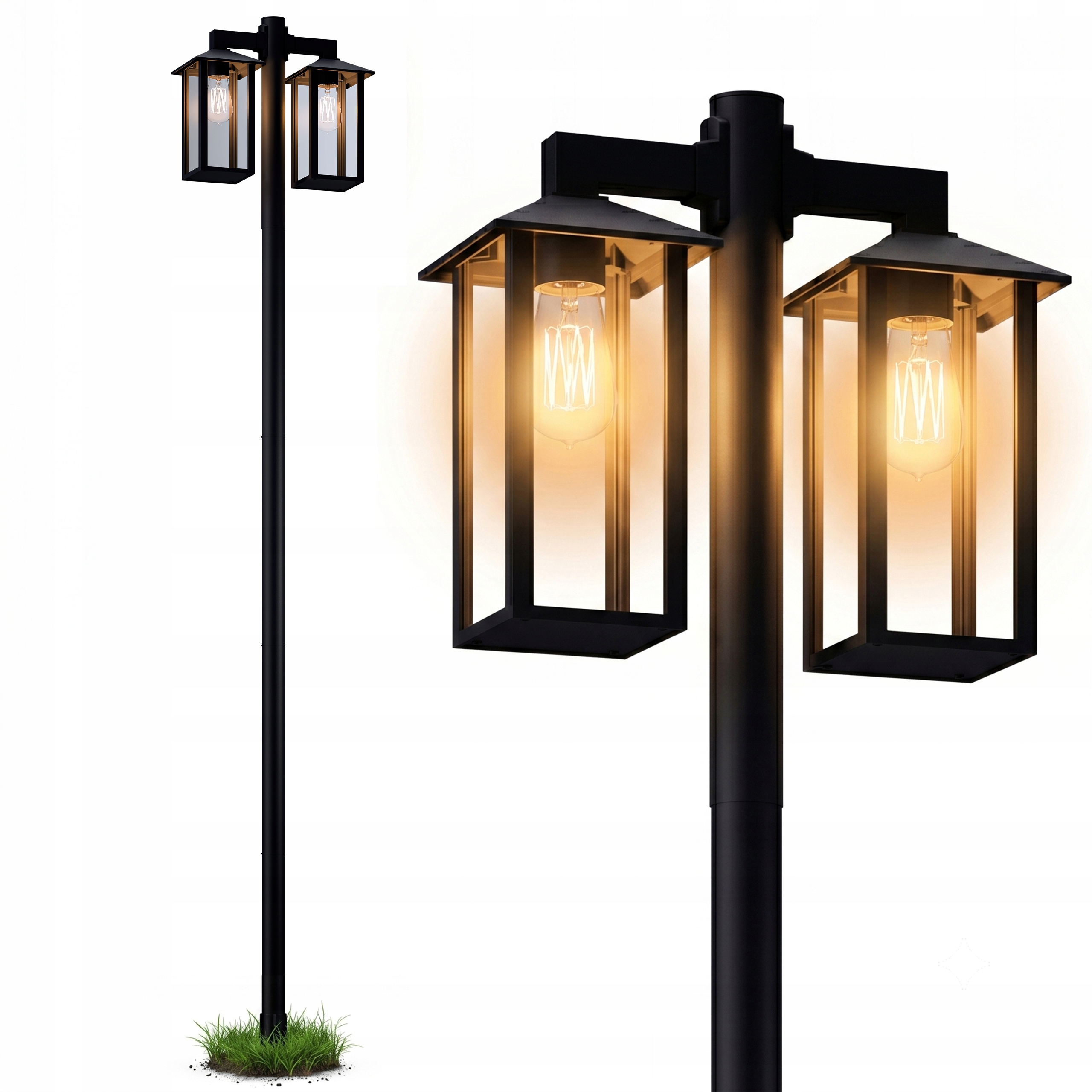 Led záhradná lampa 220 cm stojaca vonkajšia lampáš 2x E27 Stĺpik Stĺp