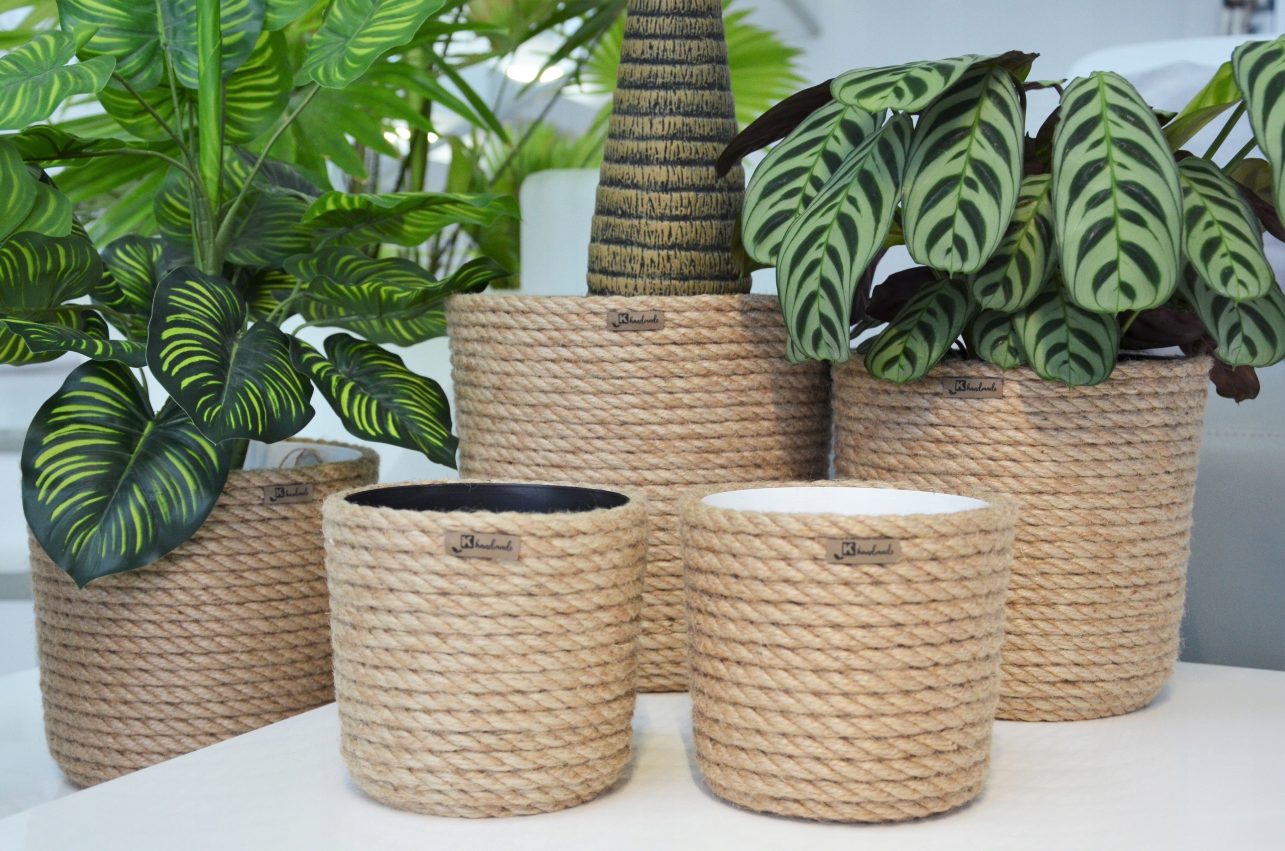 Doniczki z juty sznurka trawy osłonki koszyk 23 Wysokość produktu 22 cm