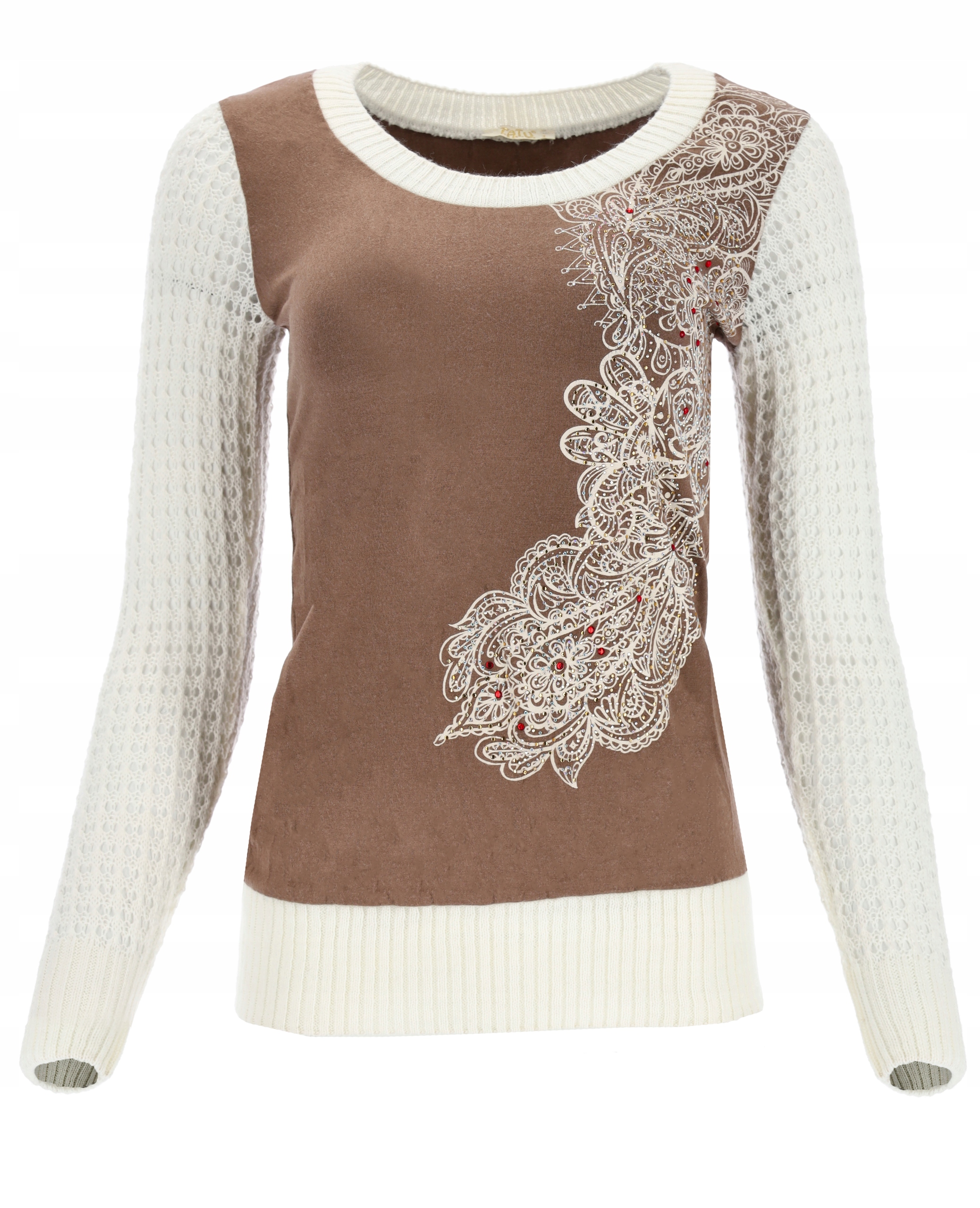 Dámský Svetr Elegantní, Přiléhavý, Pohodlný, Dlouhý Rukáv S Vzory