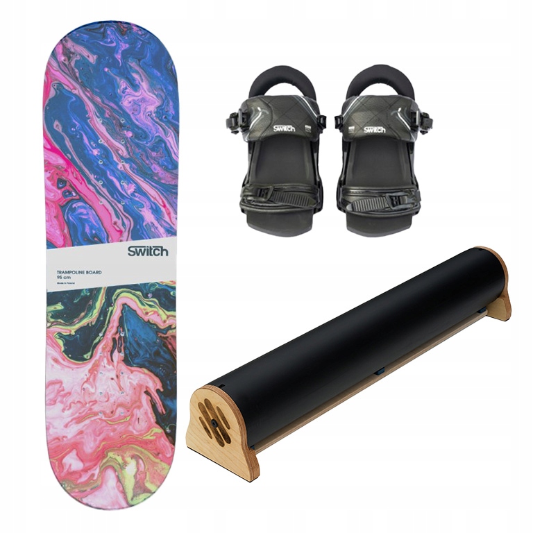 Tréninková snowboardová deska Jibbing Switch 95A+Vázání+Jibbing bar