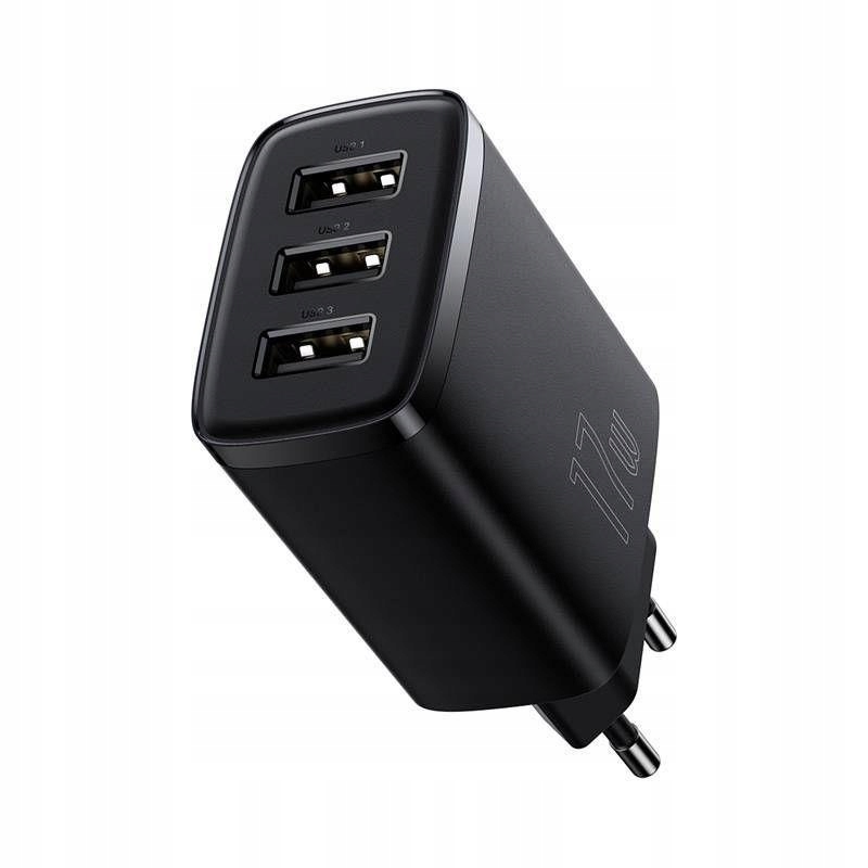 Ładowarka sieciowa Baseus Compact CCXJ020101 z 3 gniazdami Usb 17W