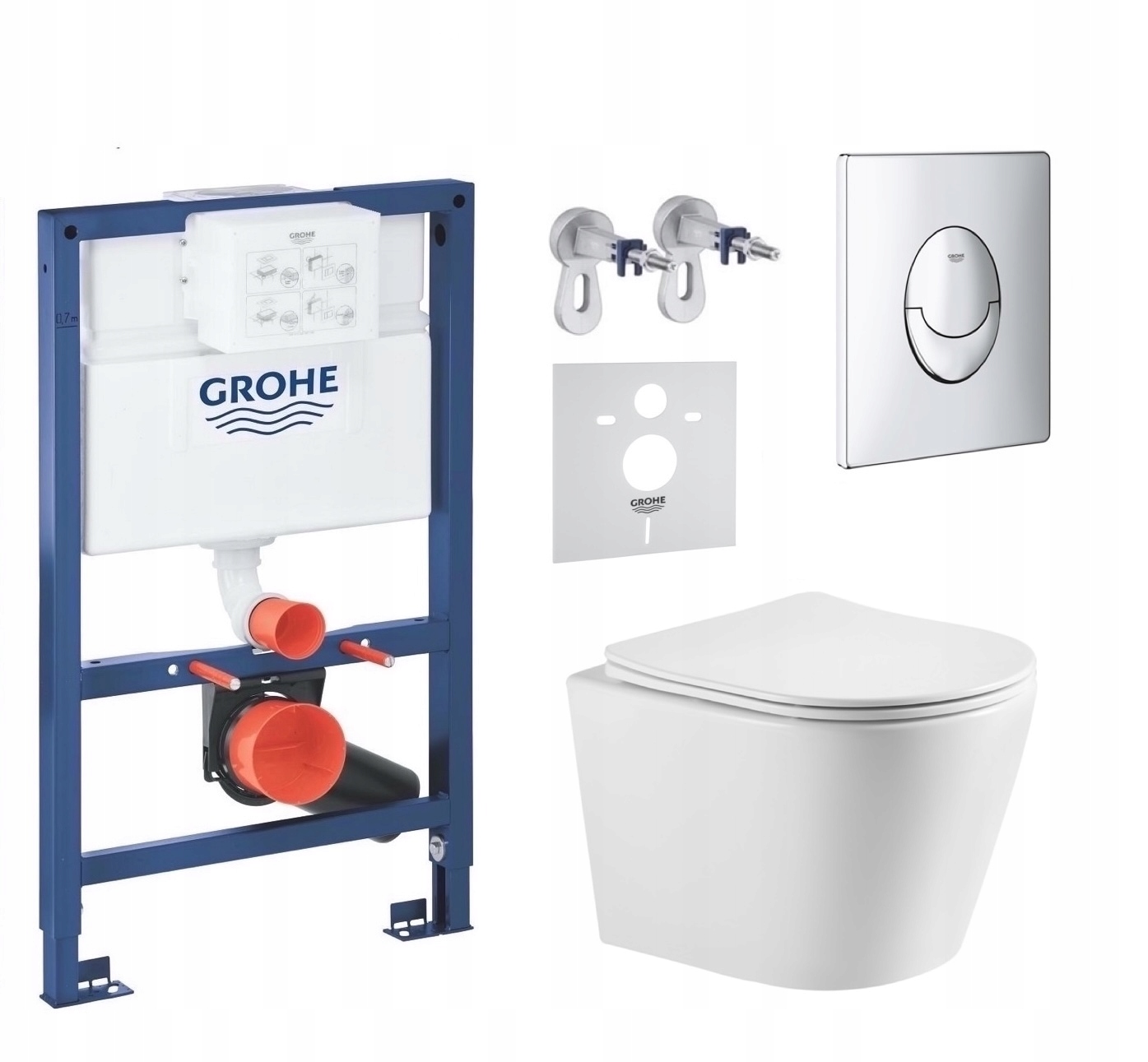 7v1 Podomietková Súprava Wc Stelaz Grohe 820 mm Wc Miska Tornado Tlačidlo