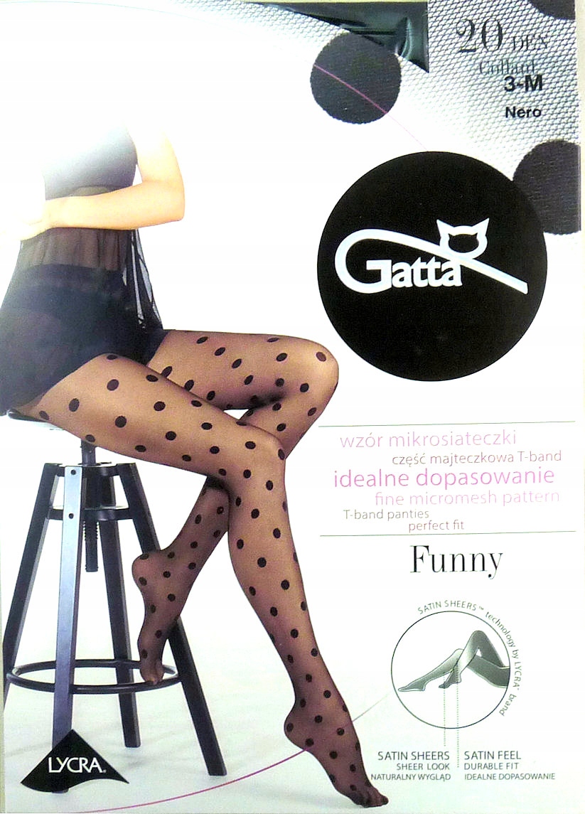 

Gatta Funny 07 R3 rajstopy groszki 20 Den black