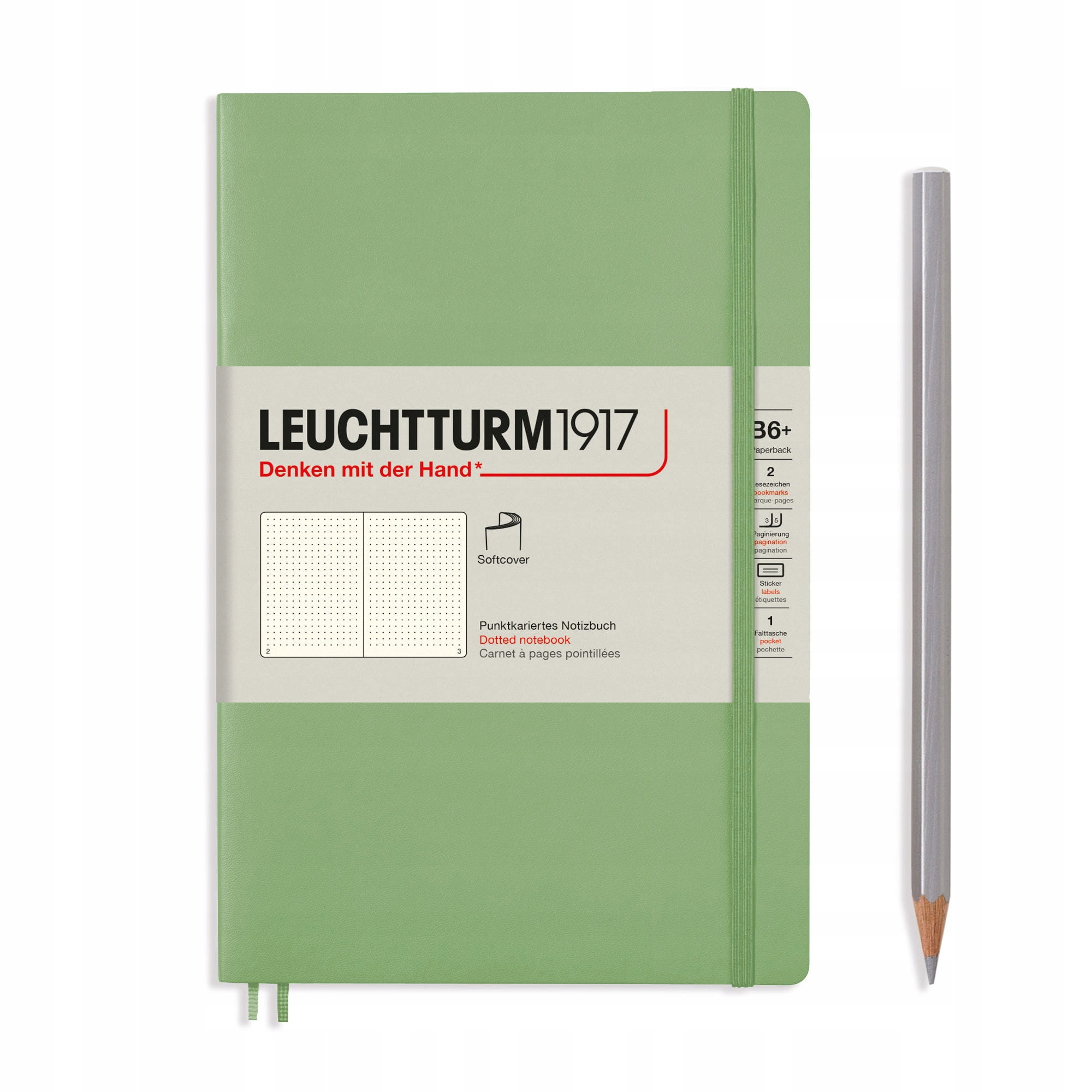 Notatnik Leuchtturm1917 Paperback B6+, Kropki, Sage