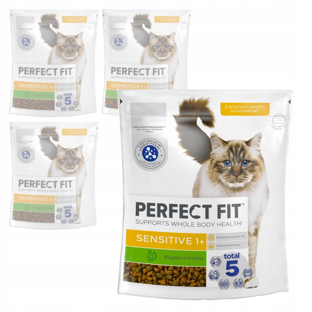 Levně Perfect Fit Sensitive suché krmivo pro kočky s krůtím masem 750 g