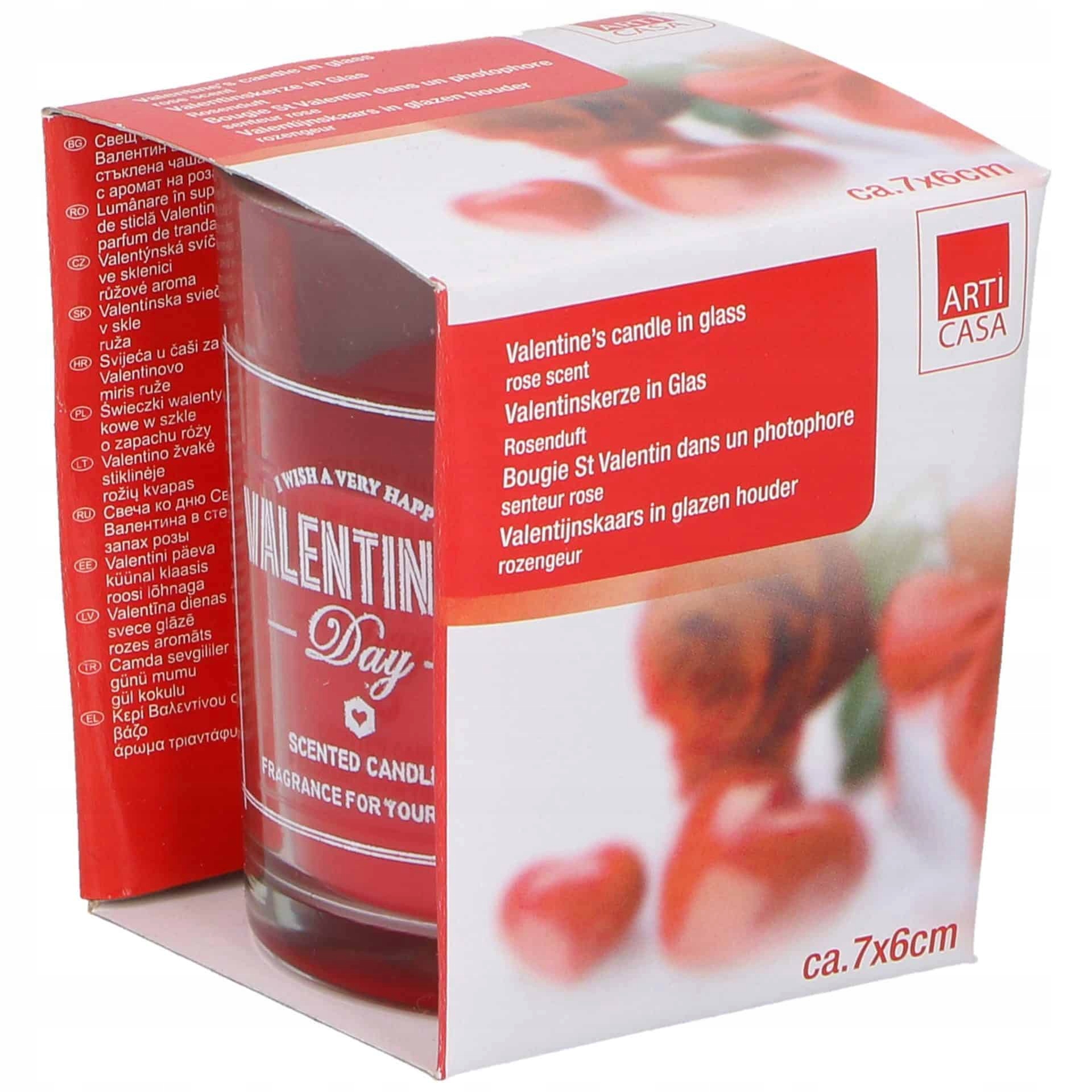 Arti Casa Valentine Candle in Glass 6x7cm Rodzaj inny
