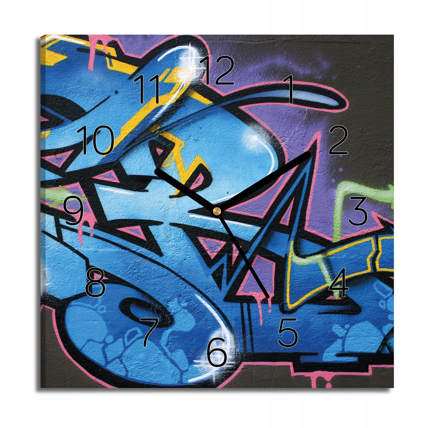 nástěnné hodiny na obraze Graffiti do jídelny 30x30
