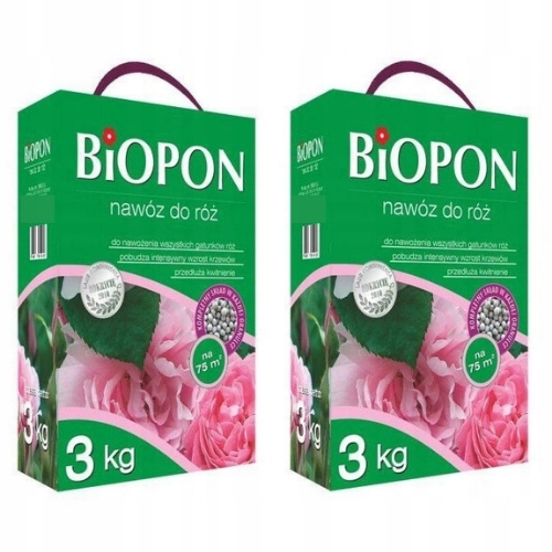 NAWÓZ DO RÓŻ Biopon 3 kg na 7 m2 lub 120 ROŚLIN x2