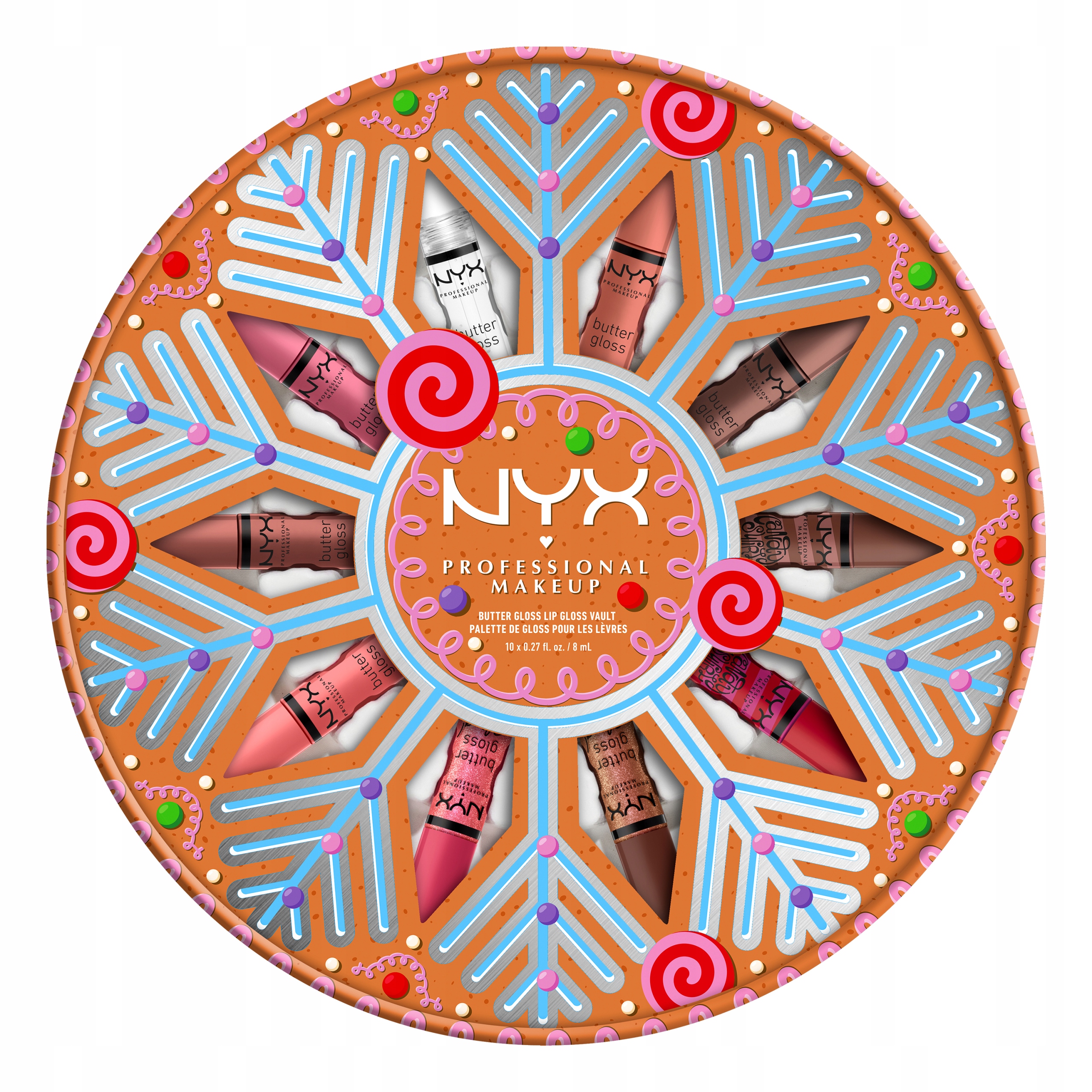 Nyx Holiday Sneak Peak Butter Gloss Lip Vault Sada 10 lesků na rty