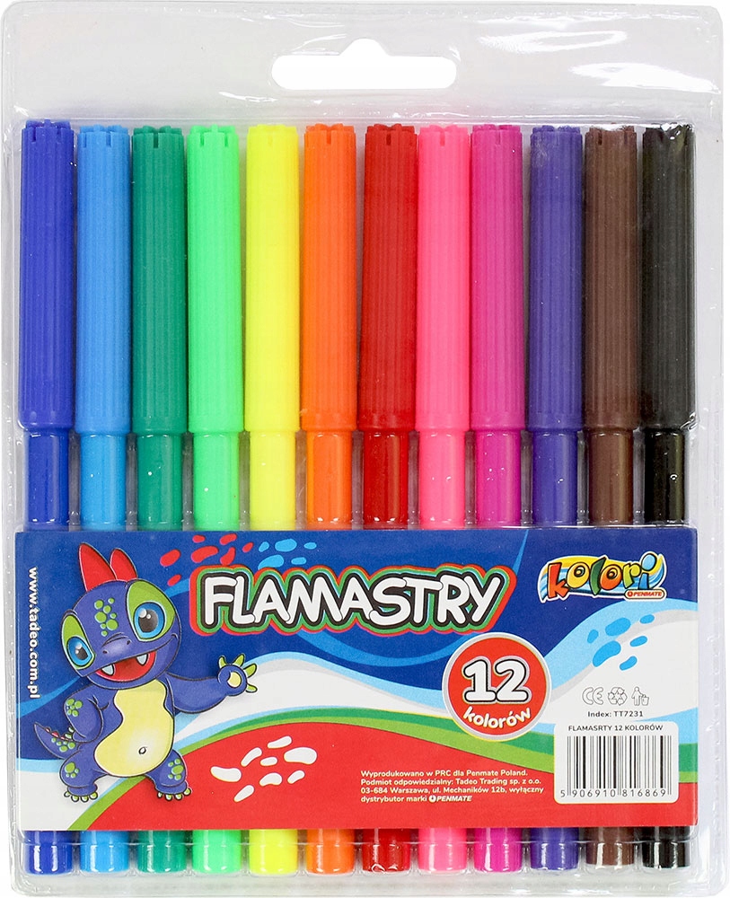 PISAKI MAZAKI FLAMASTRY KOLORI 12 KOLORÓW Bohater brak